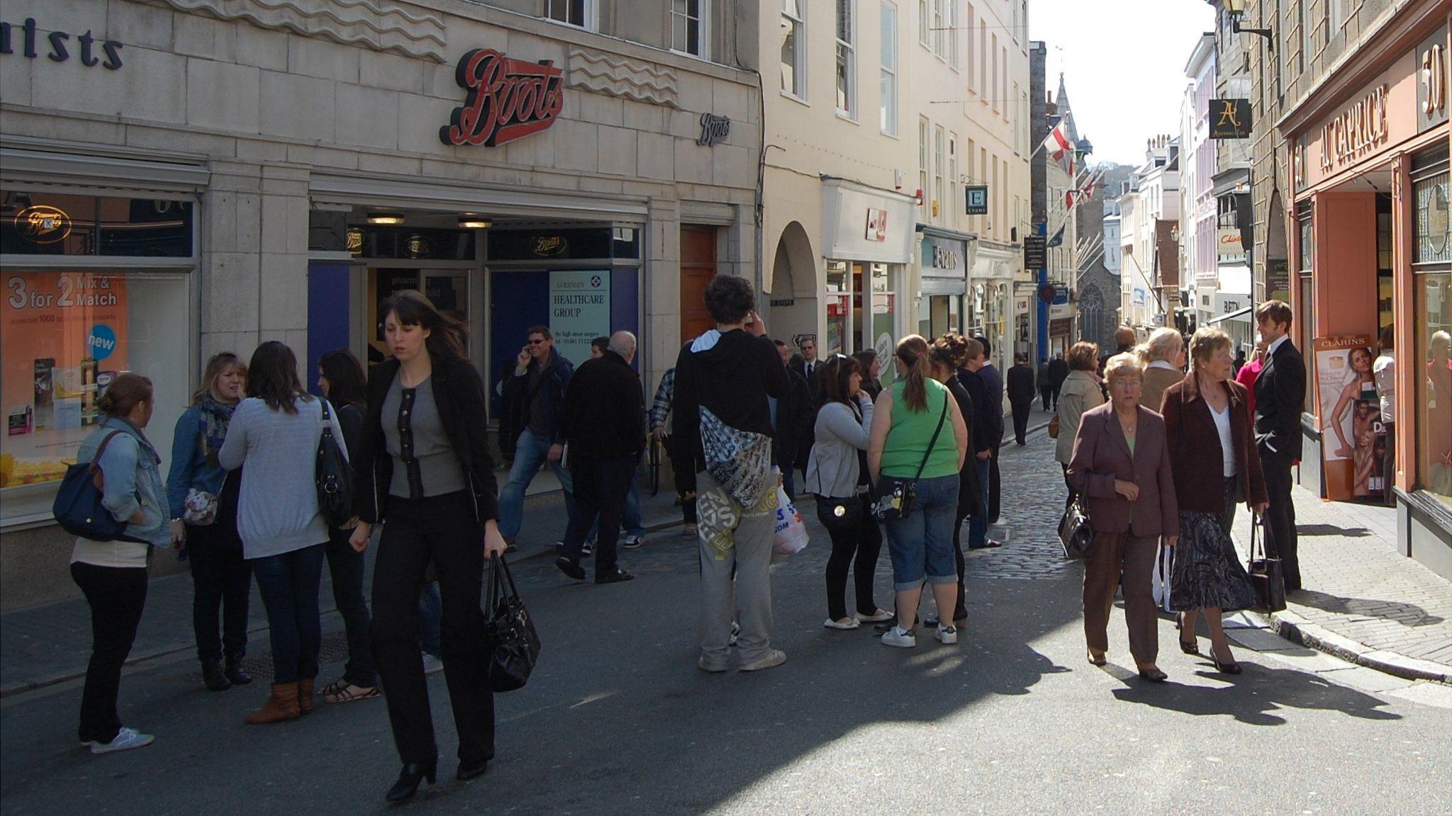 Guernsey's High Street in St Peter Port