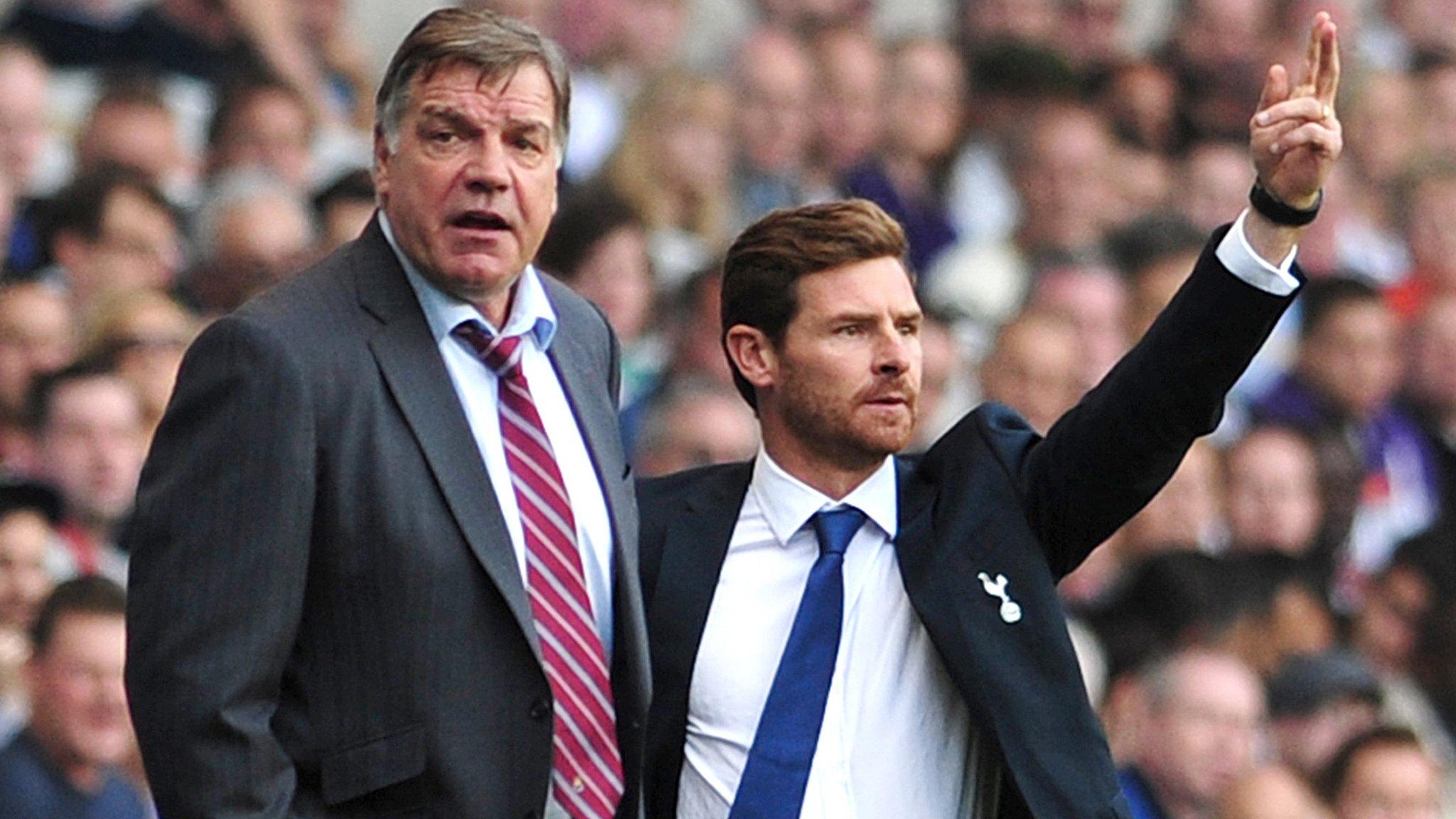 West Ham manager Sam Allardyce (left) and ex-Tottenham boss Andre Villas-Boas