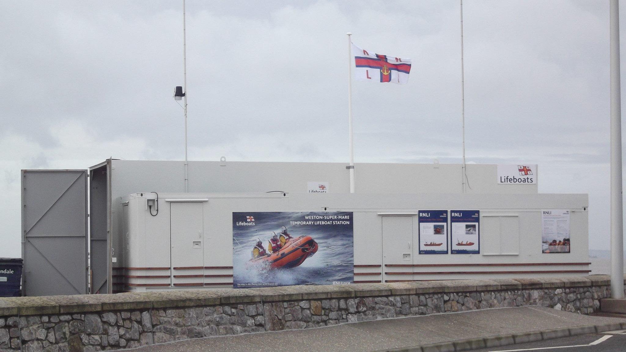 The finished temporary lifeboat station