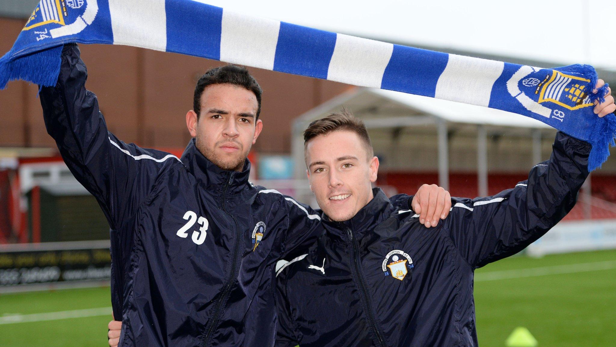 Darren Cole and Barrie McKay at Cappielow