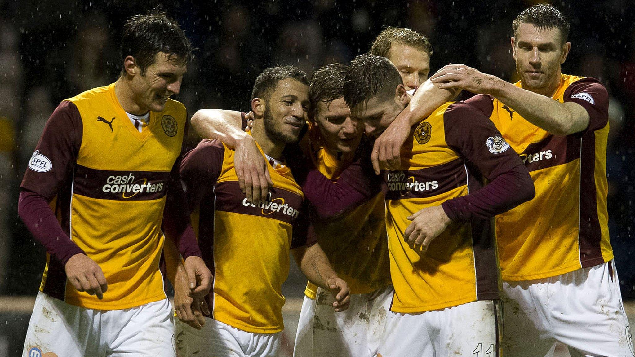 Motherwell players celebrating