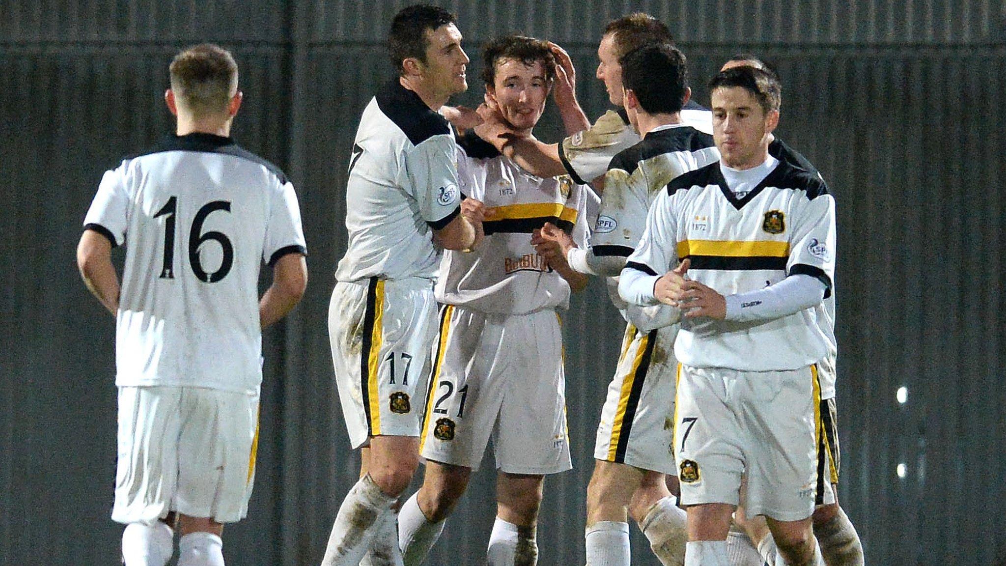 Dumbarton players celebrating