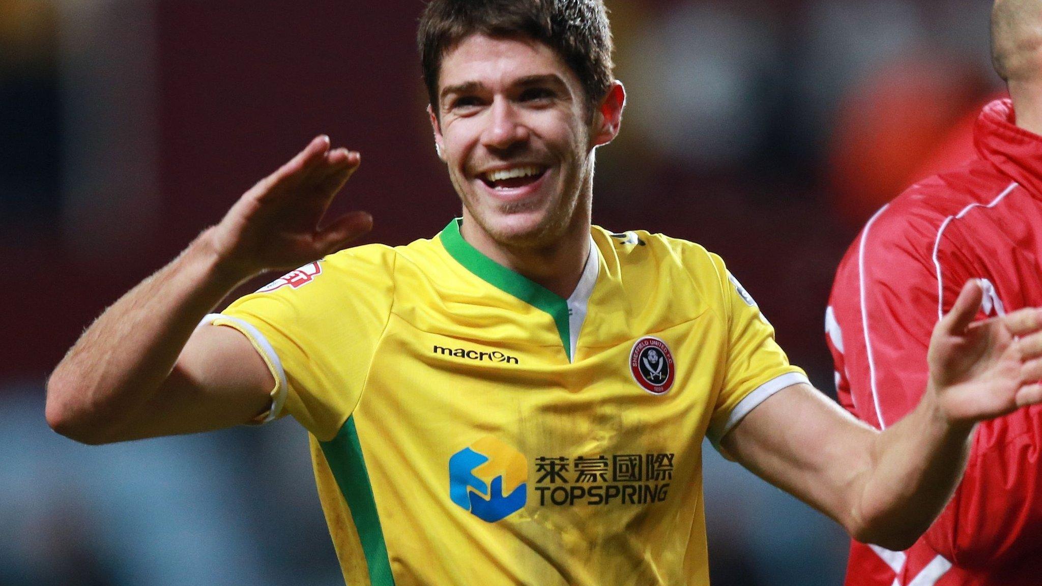 Sheffield United's Ryan Flynn celebrates his side's win against Aston Villa in the FA Cup