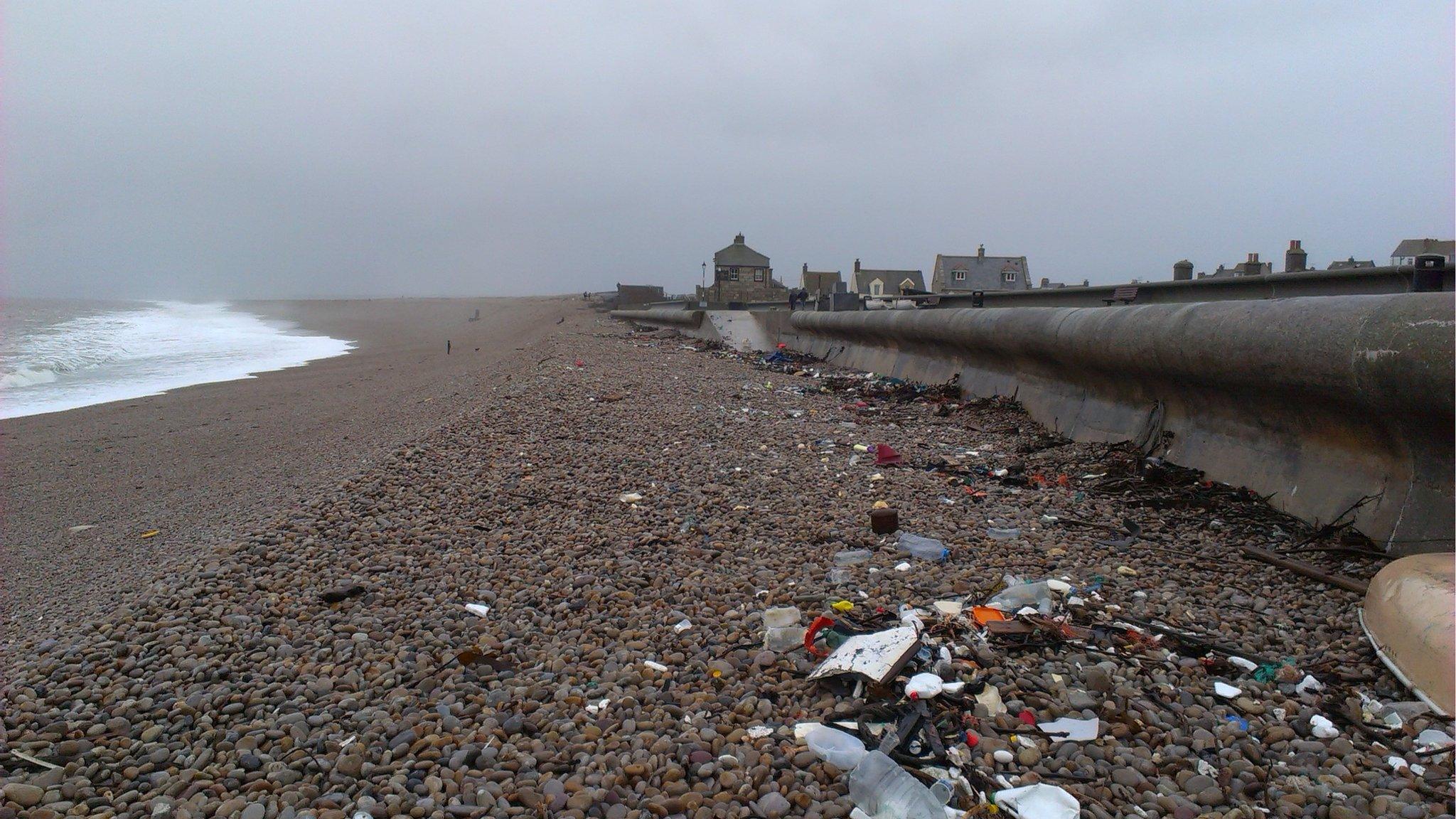 Litter on Chesil Beach