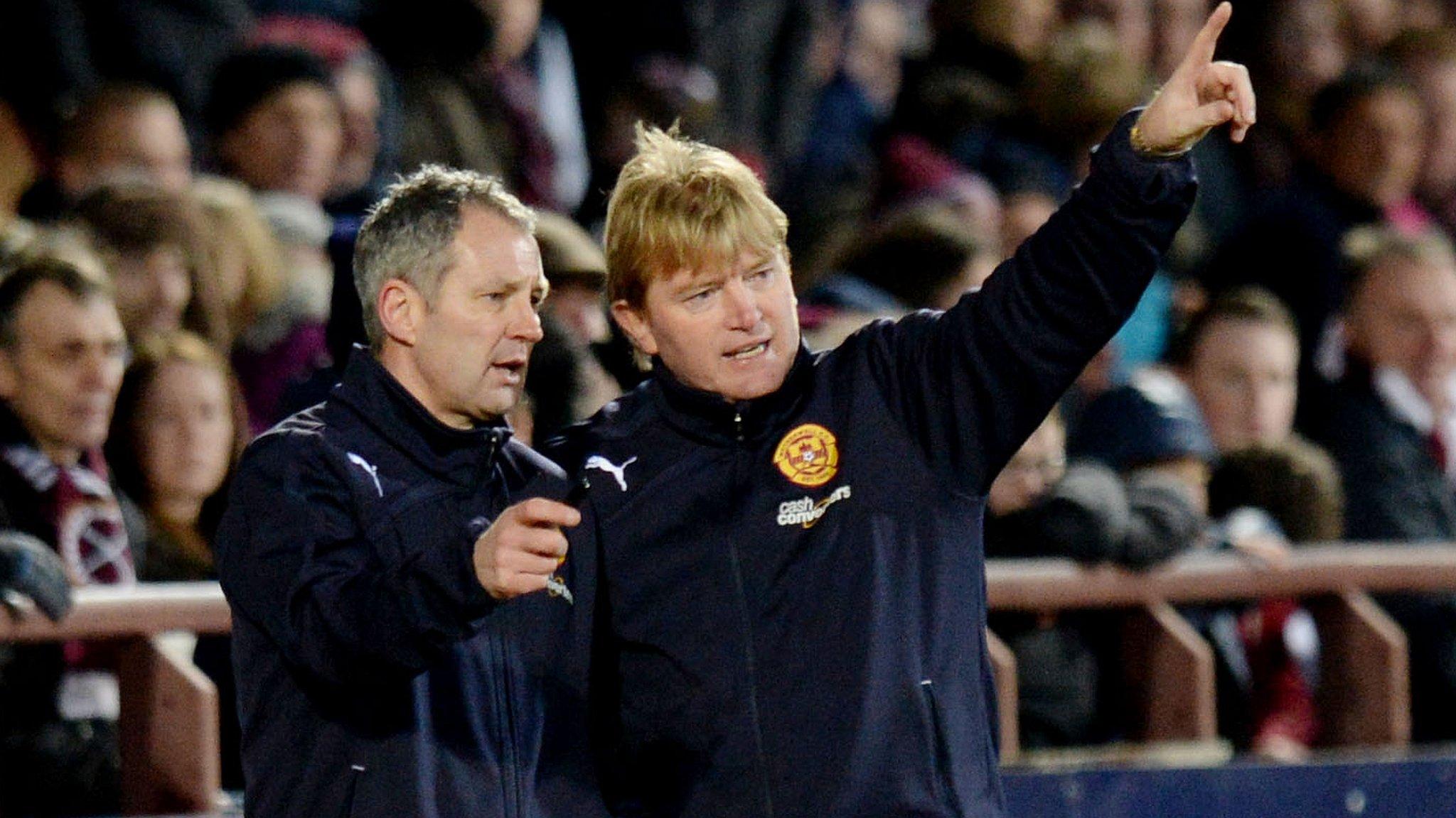 Hearts assistant manager Kenny Black and manager Stuart McCall