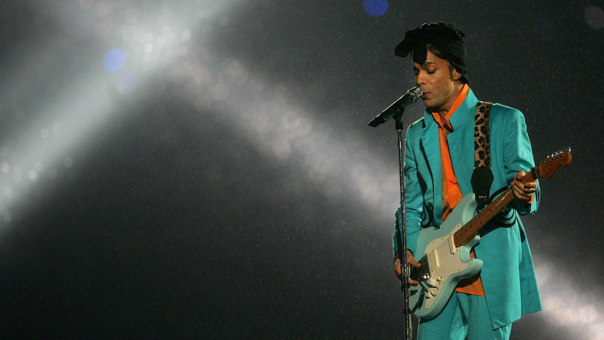 Prince performing