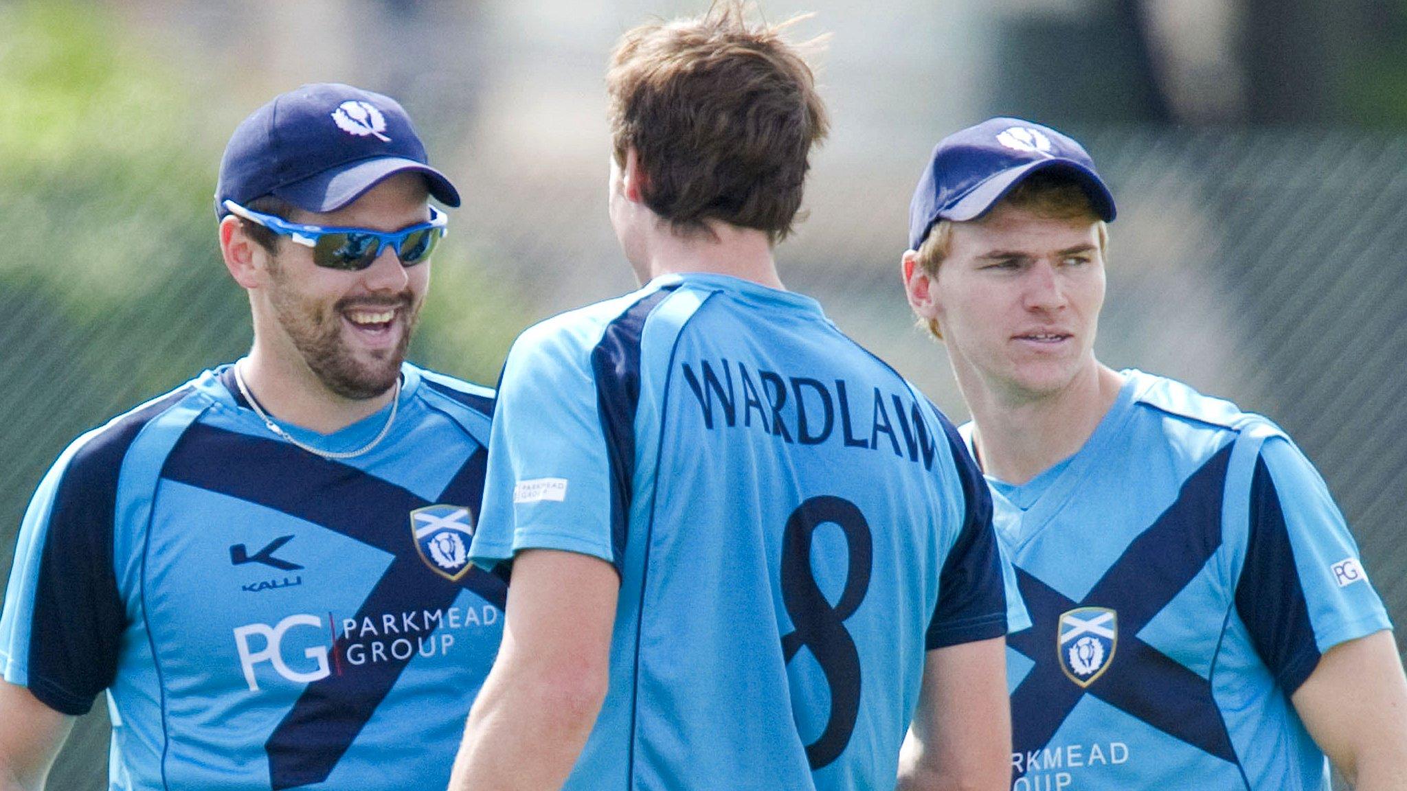 Scotland's cricketers celebrating