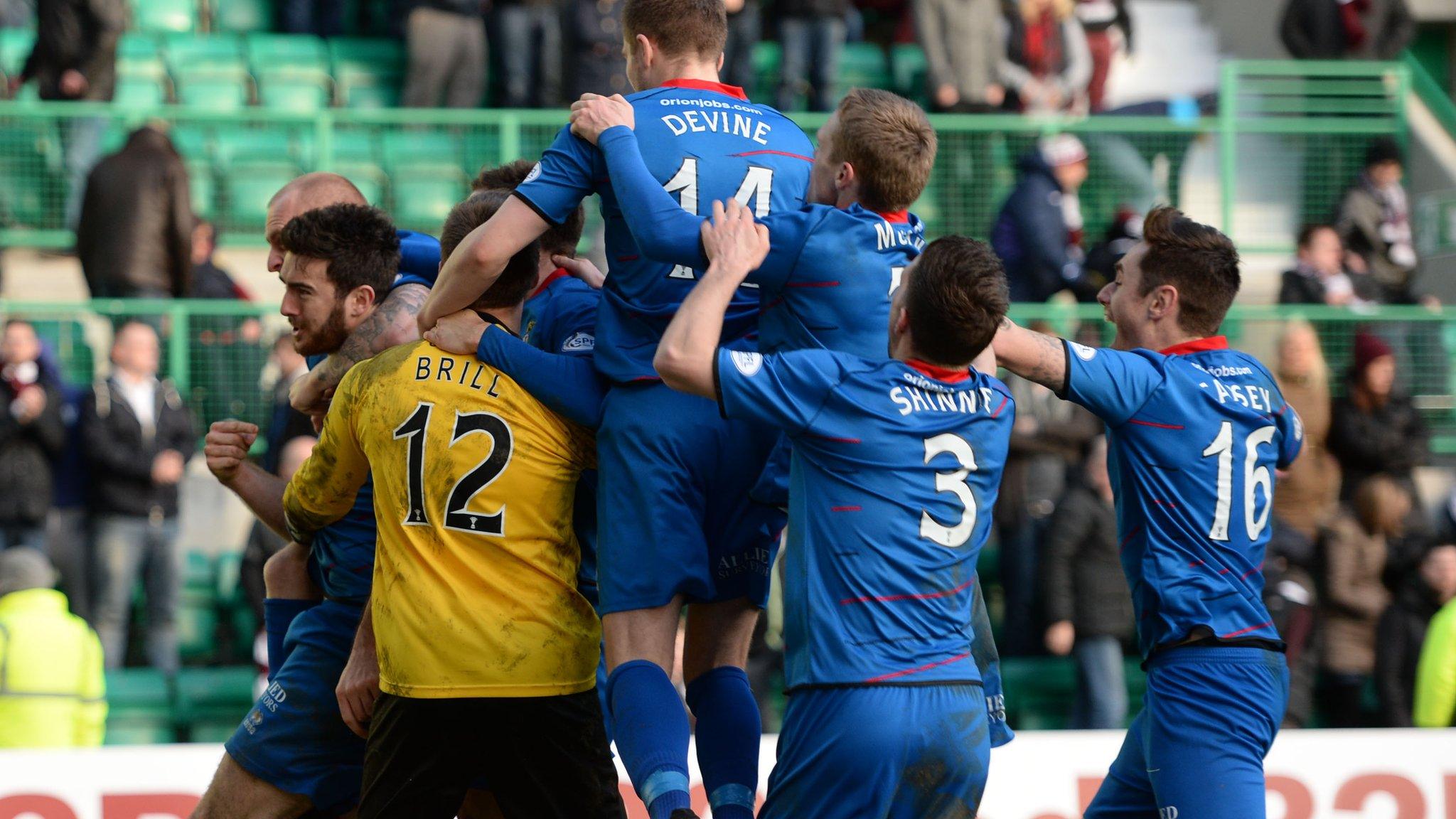 Inverness beat Hearts on penalties to reach the League Cup final