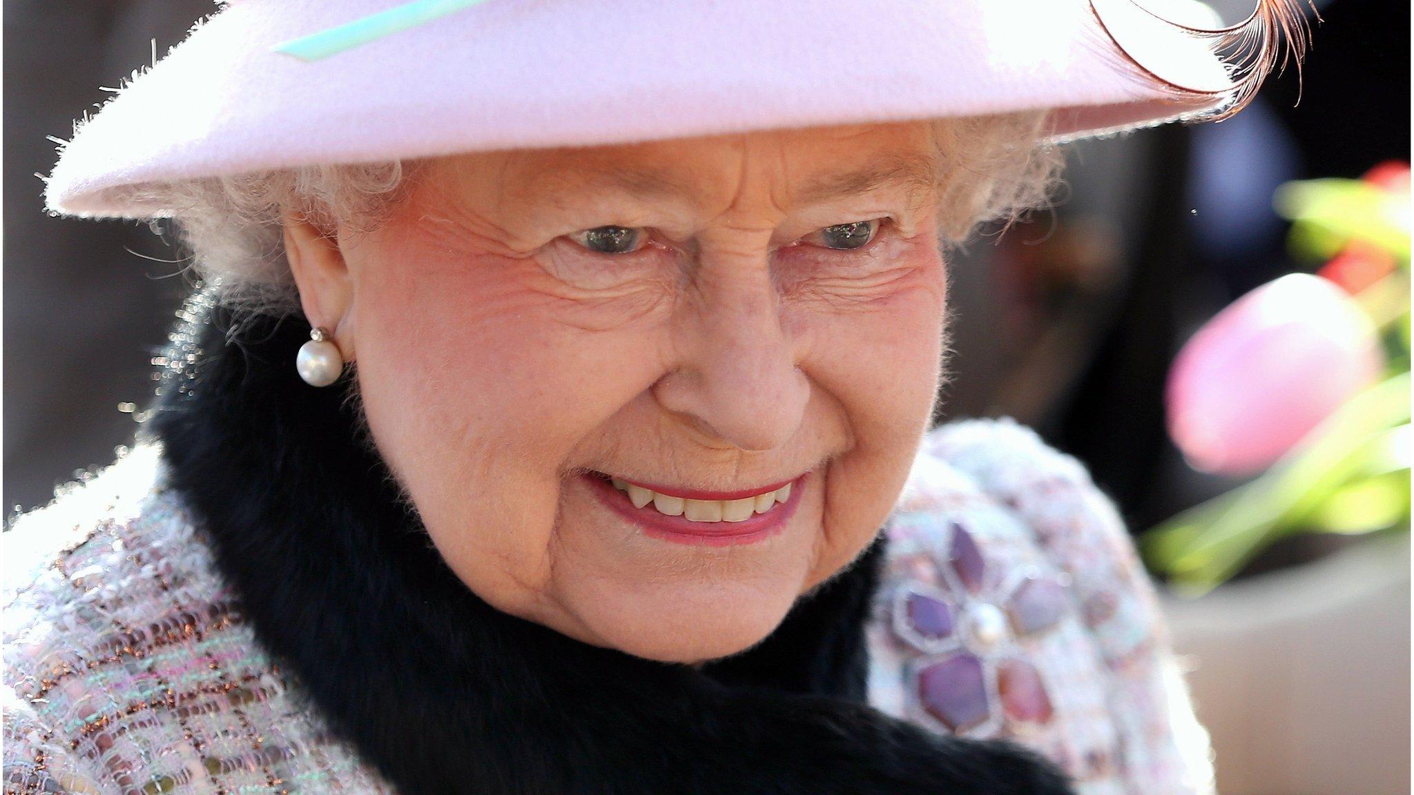 Queen Elizabeth at church at West Newton on February 2 in King's Lynn