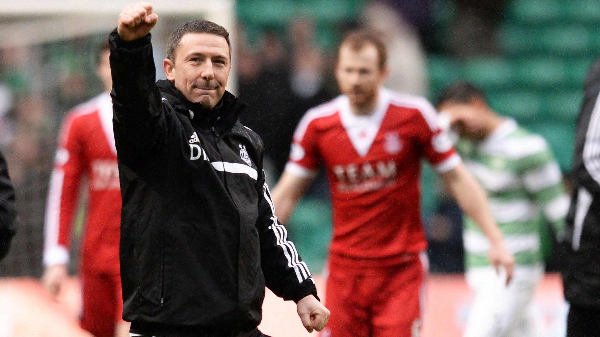 Aberdeen manager Derek McInnes celebrates