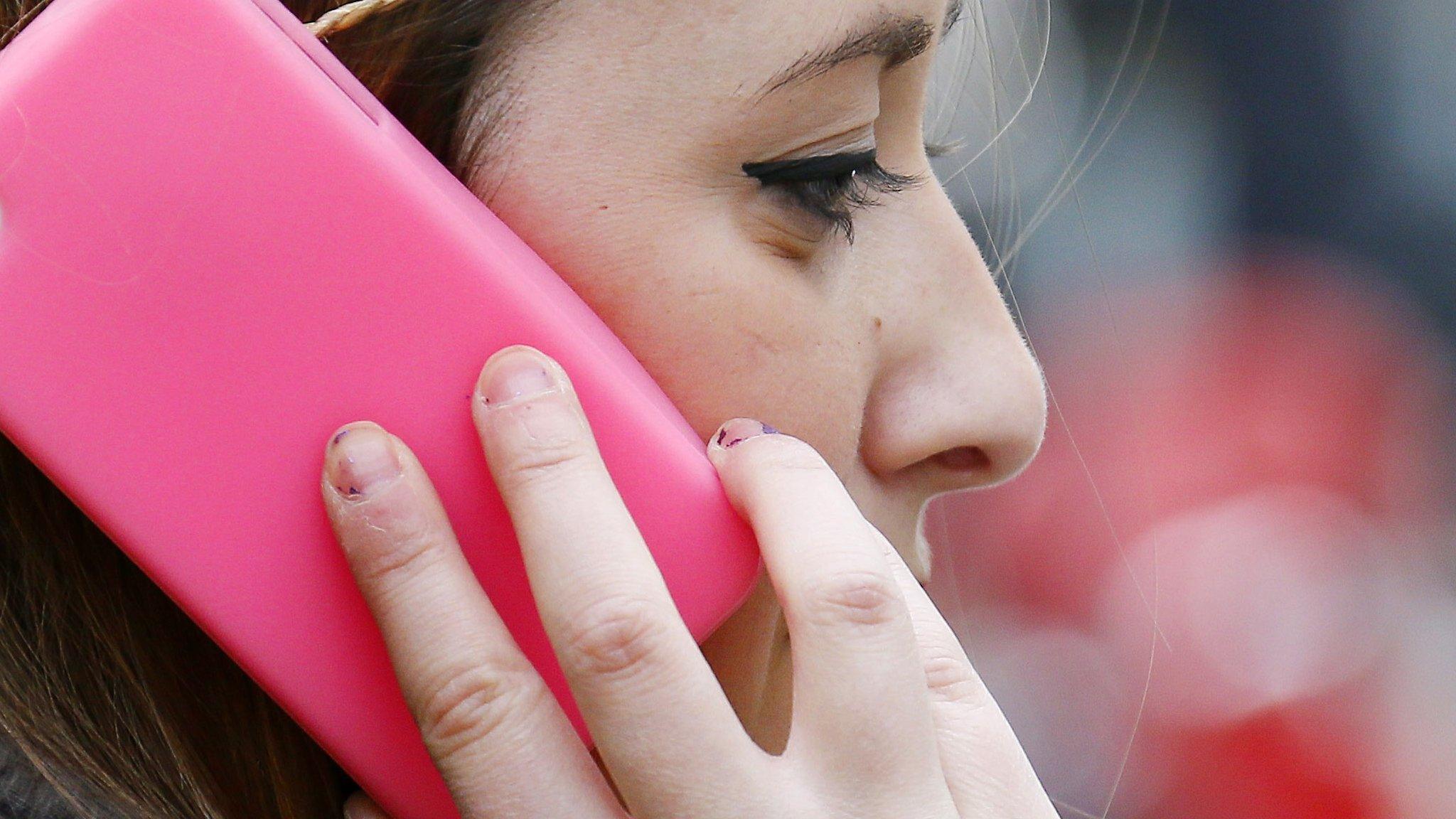 Young woman on mobile