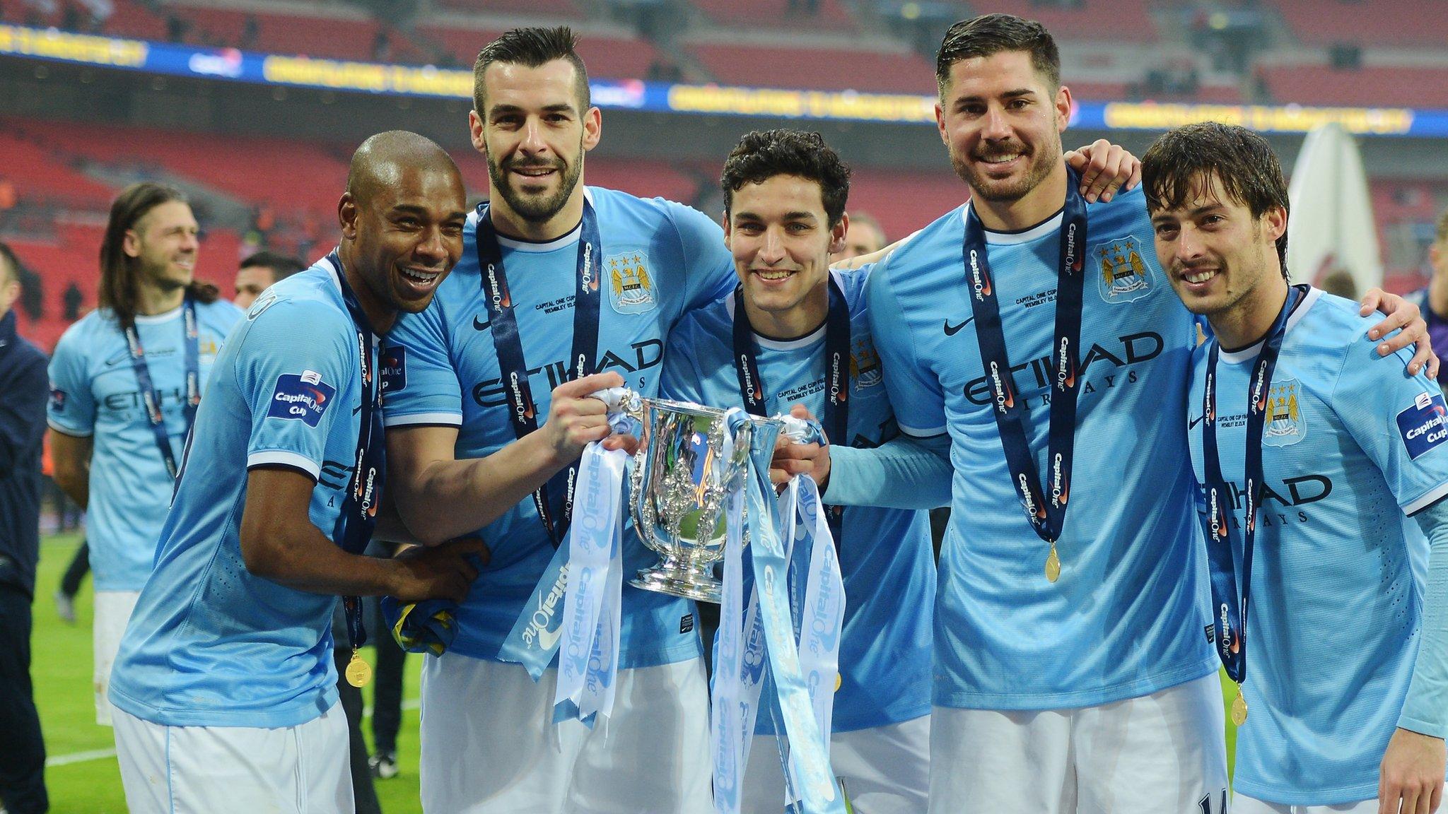 Manchester City's players celebrate