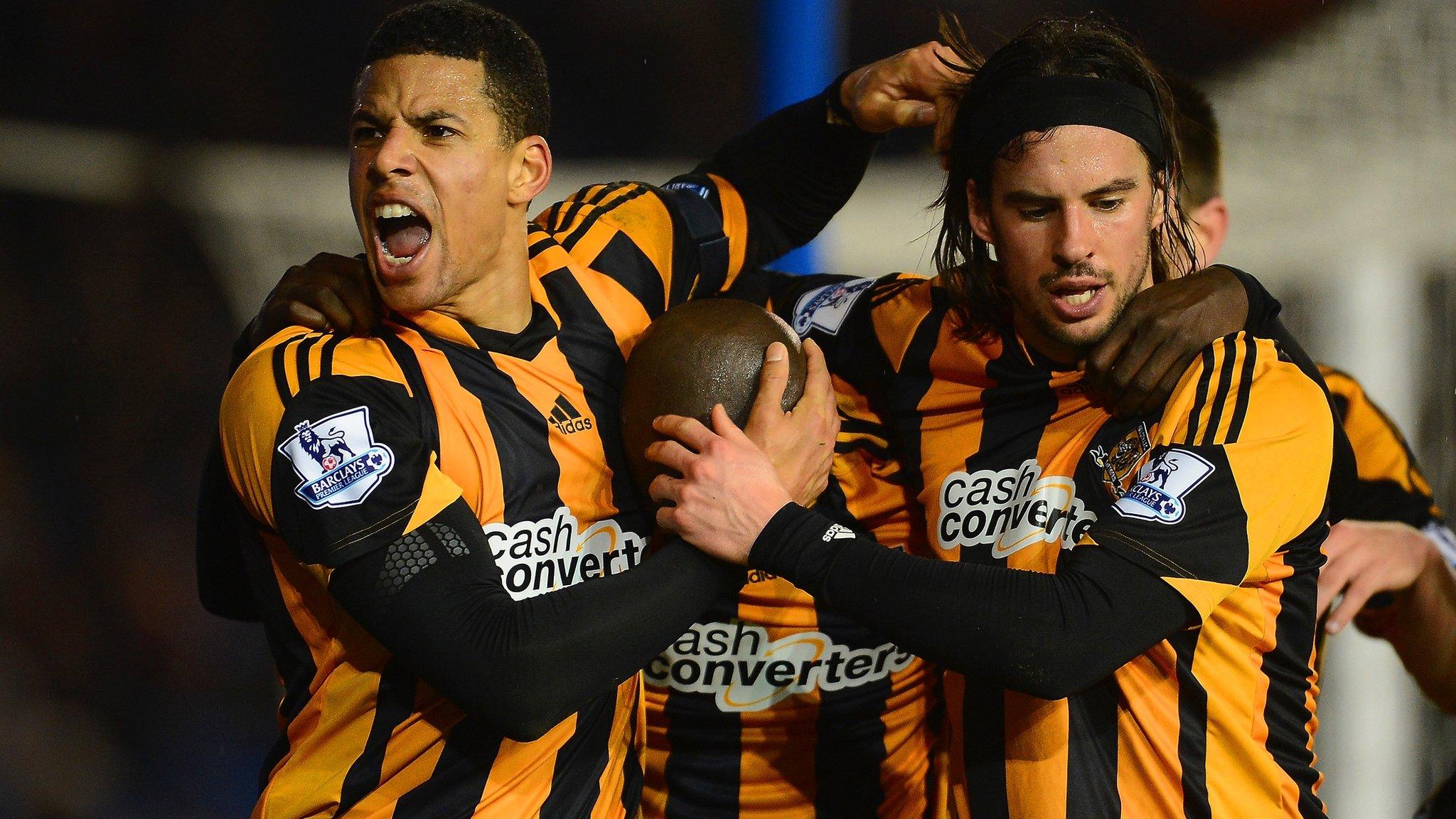 Hull City players celebrate