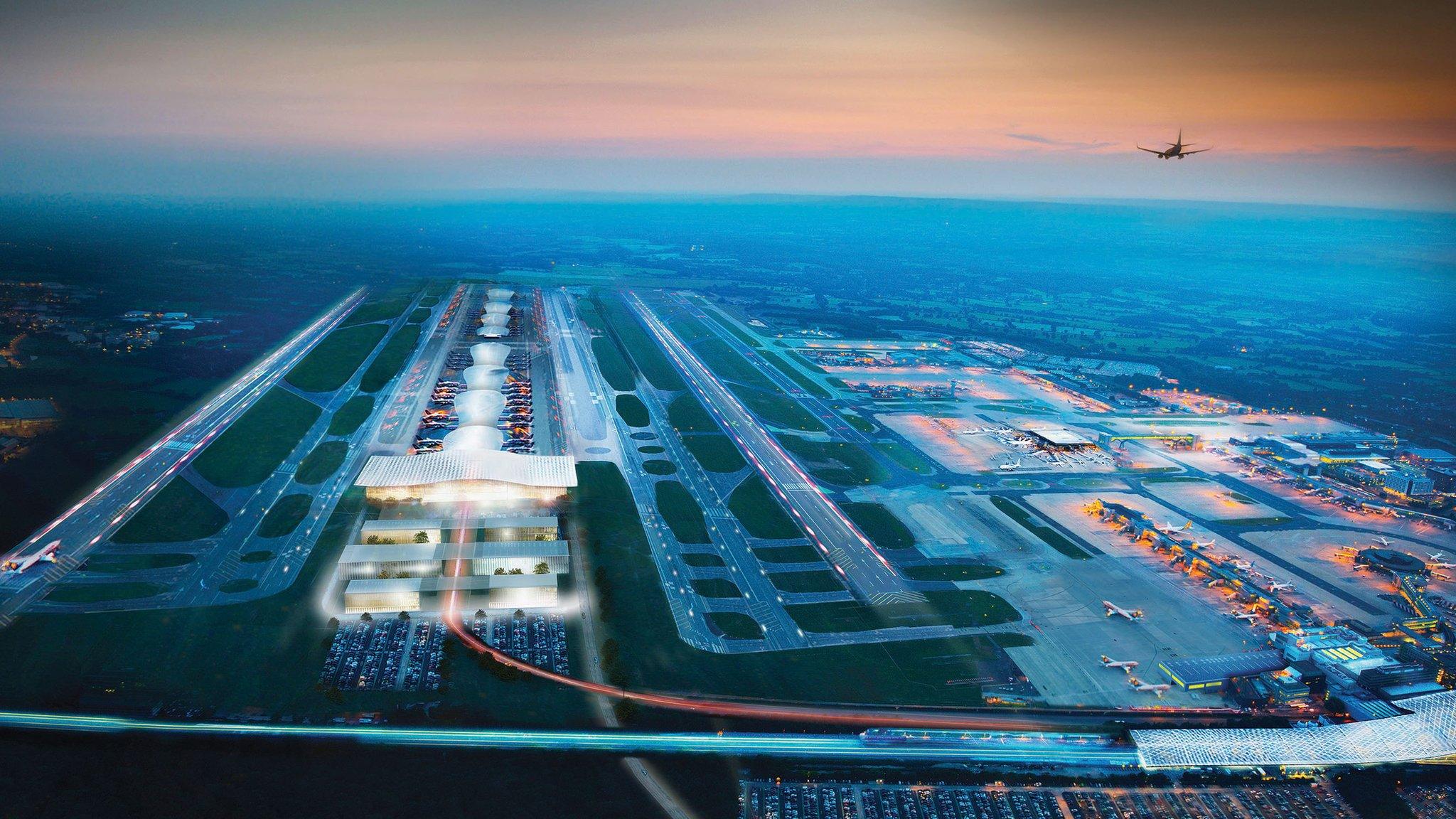 CGI of second Gatwick runway