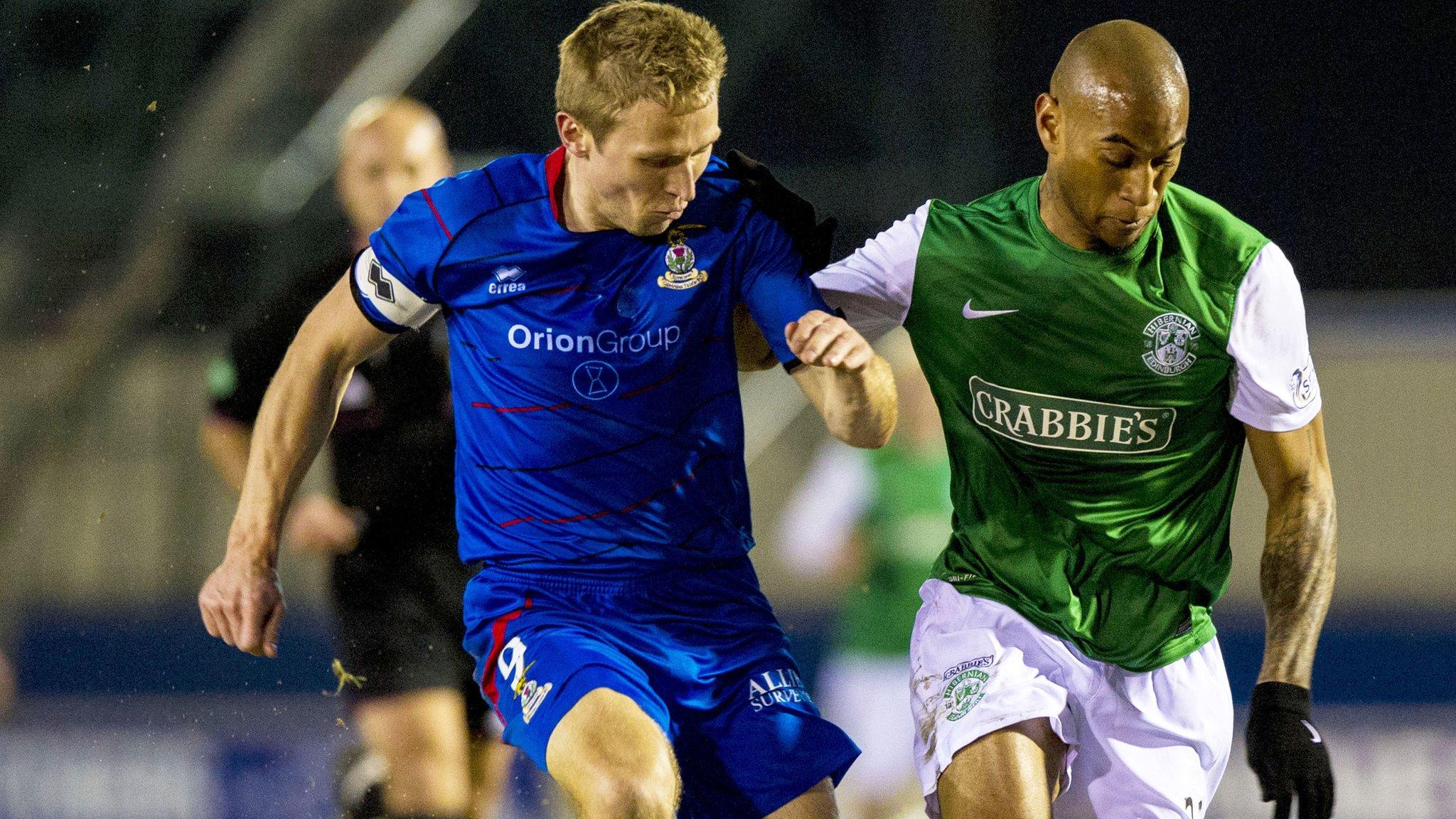 ICT captain Richie Foran (left) battles with Danny Haynes