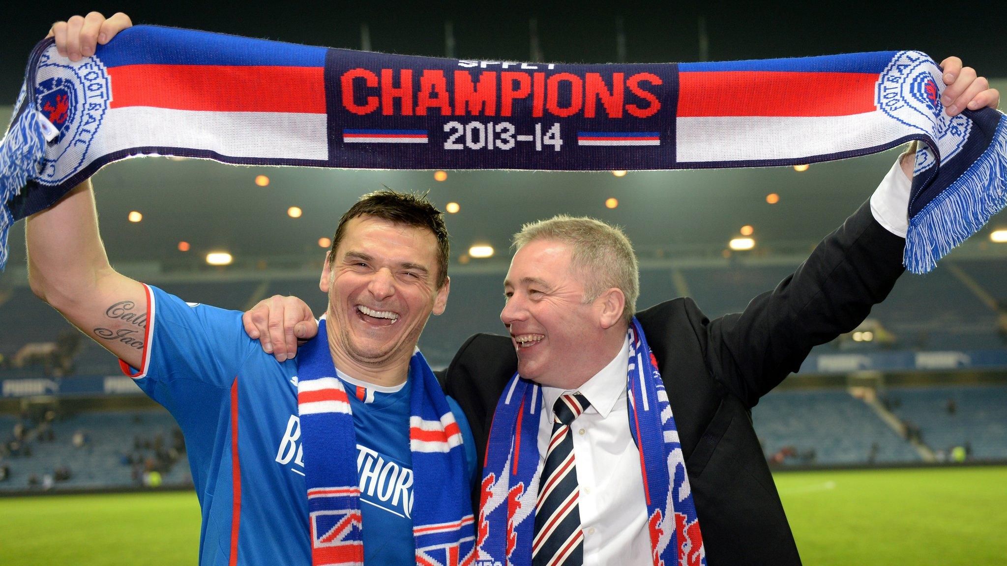 Rangers manager Ally McCoist and goal-hero Lee McCulloch