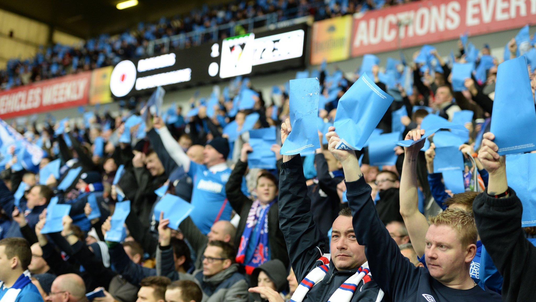 Rangers fans protest