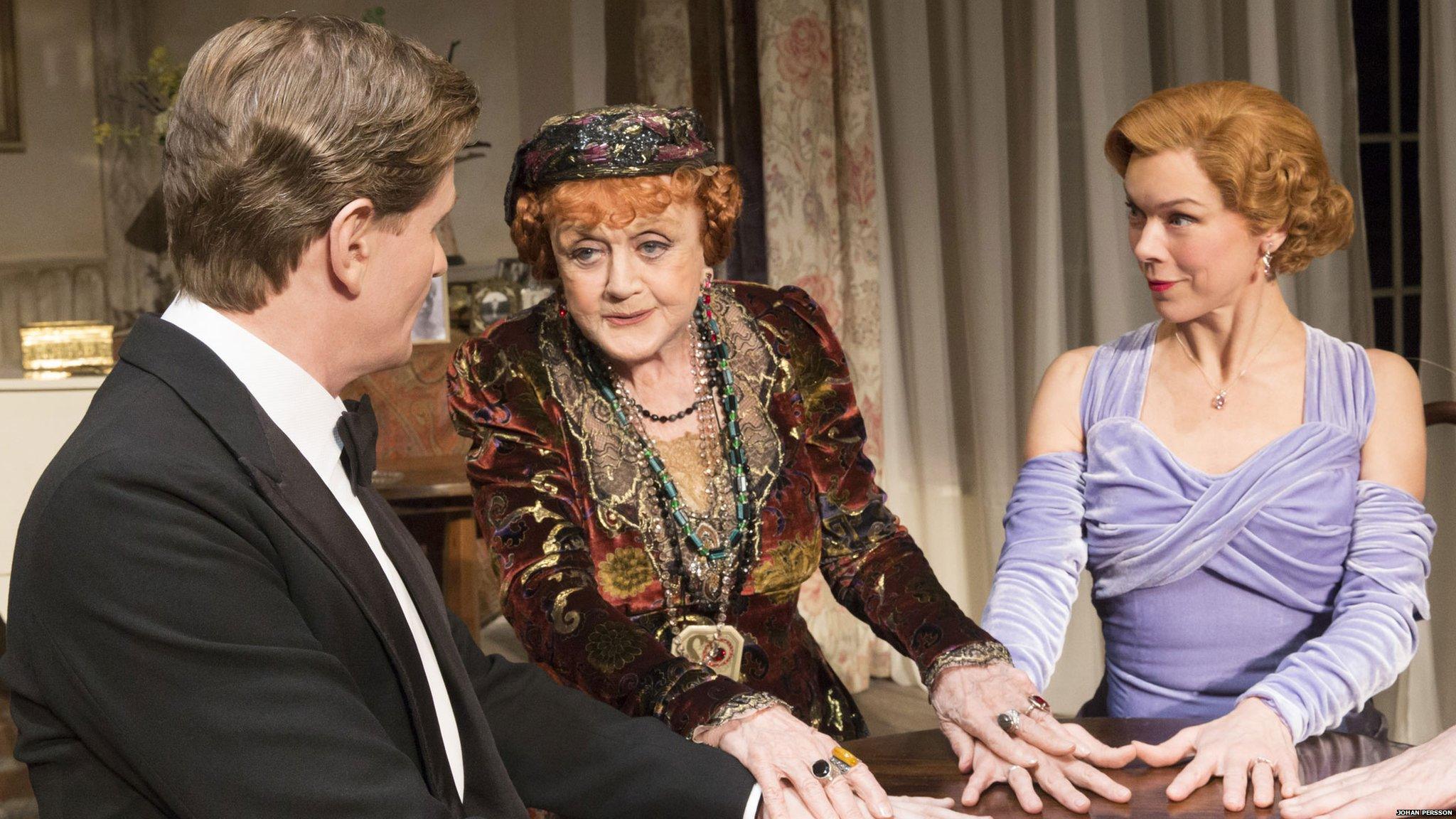 Charles Edwards, Angela Lansbury and Janie Dee in Blithe Spirit