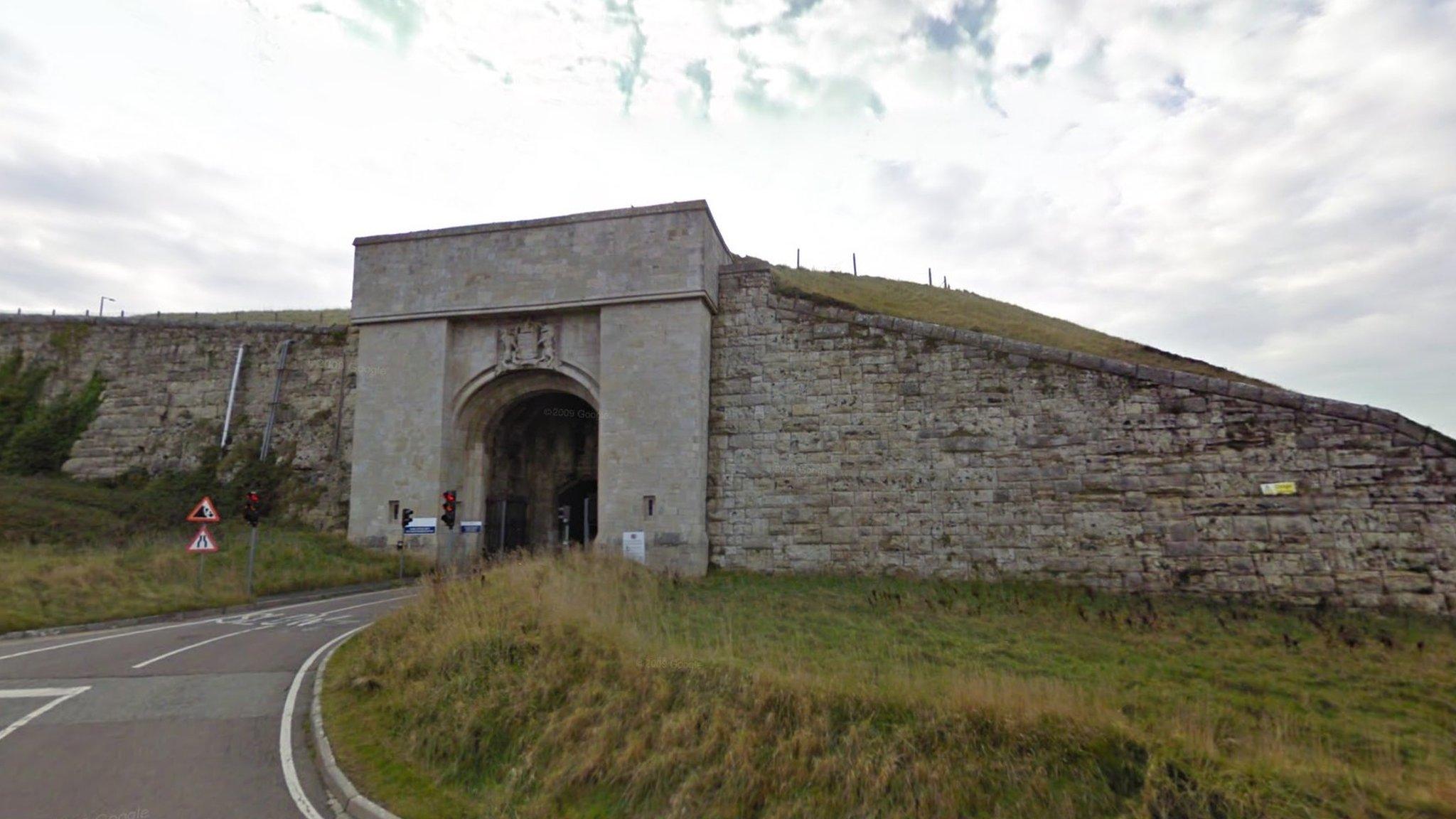 Entrance to HMP The Verne on Portland