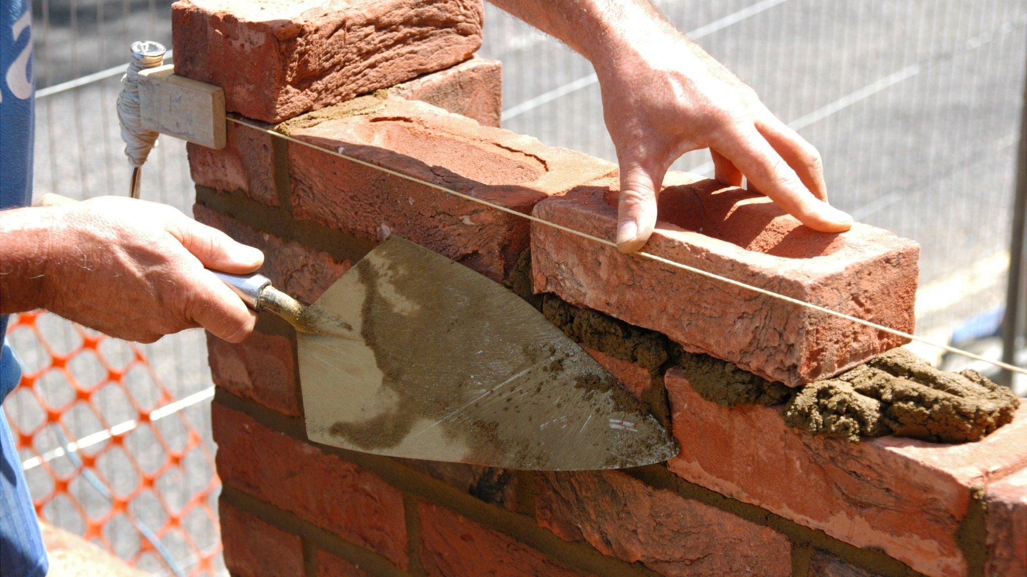 Bricklayer at work