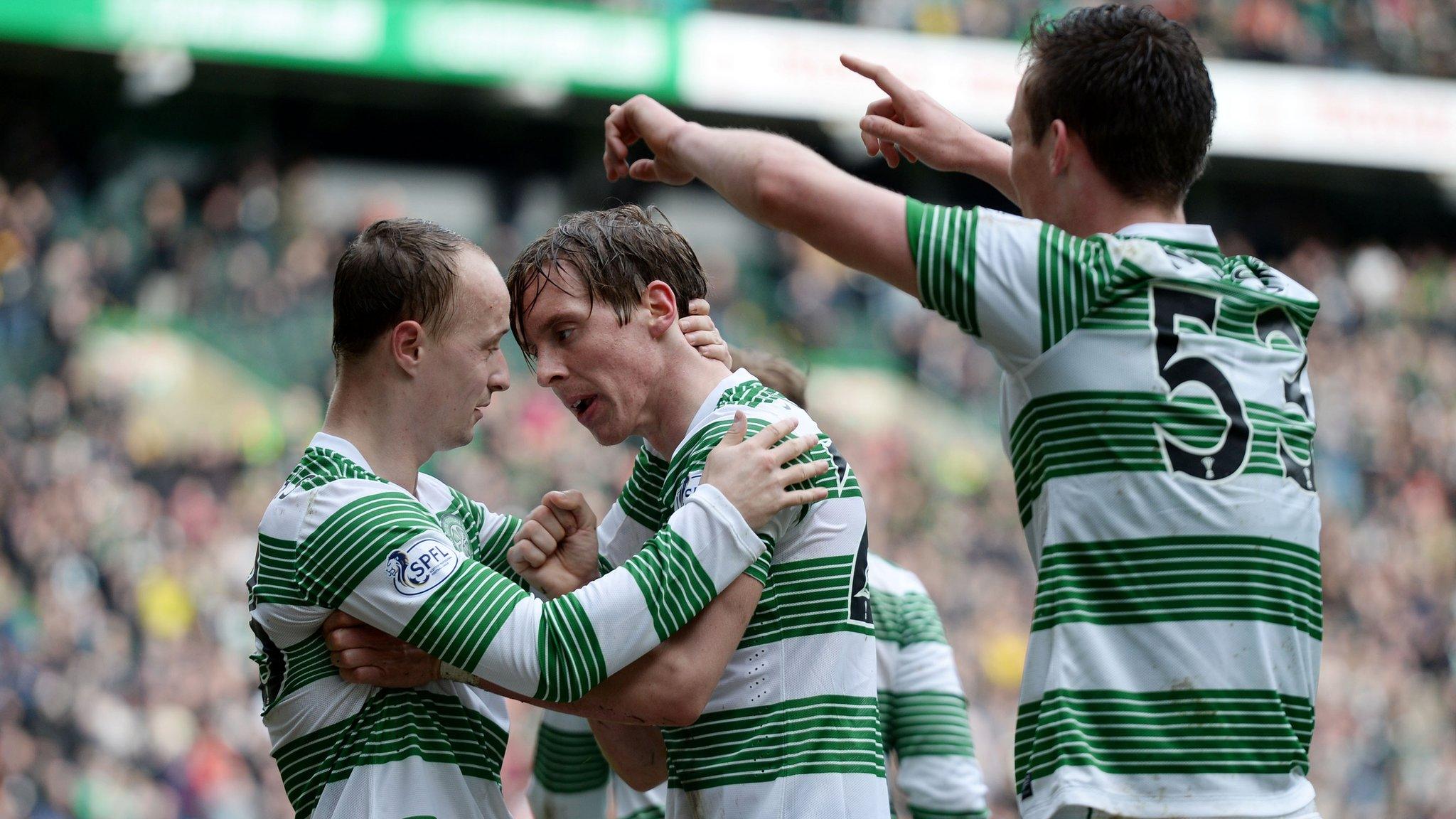 Celtic players celebrating