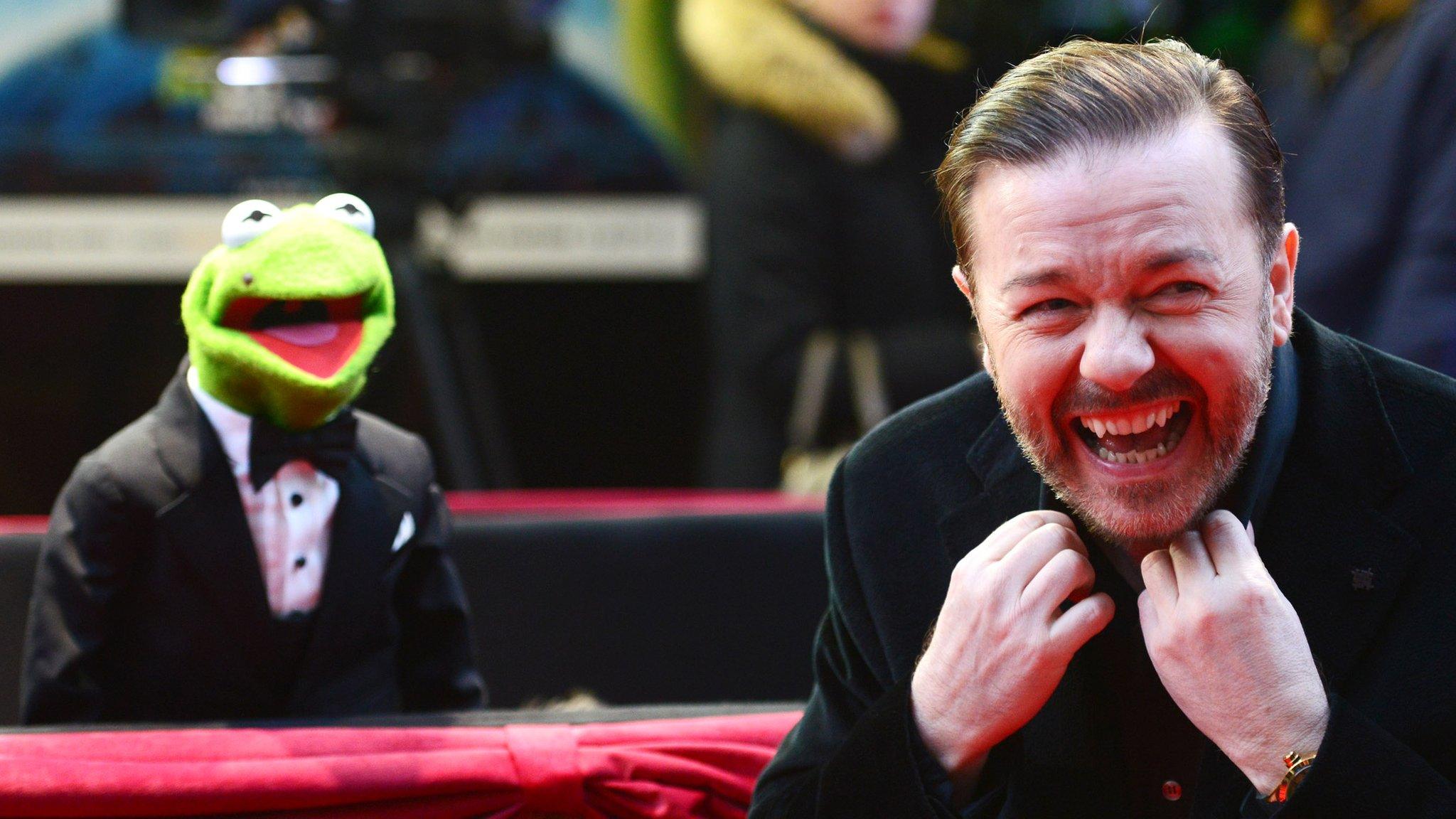 Kermit and Ricky Gervais