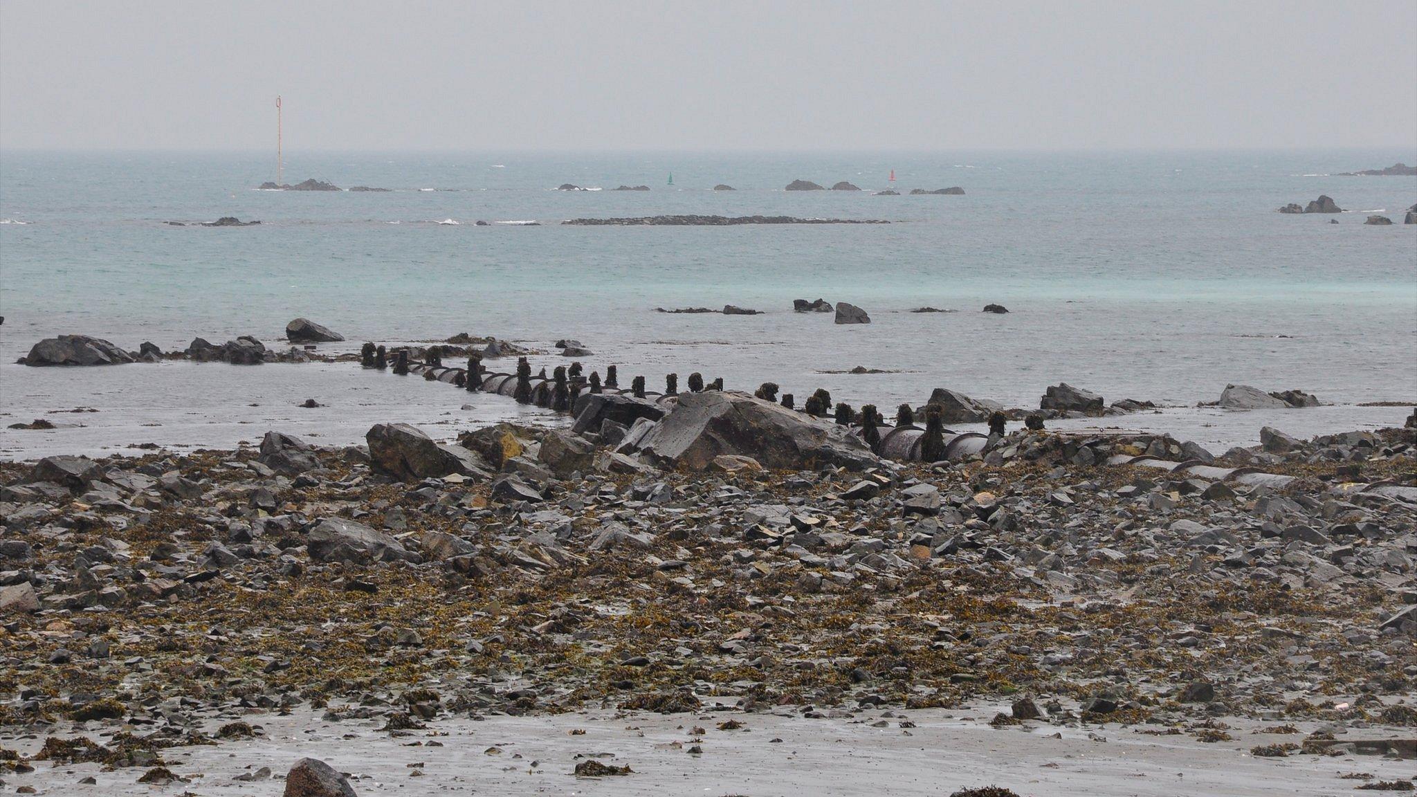 Long sea sewage outfall in Guernsey's Belle Greve Bay