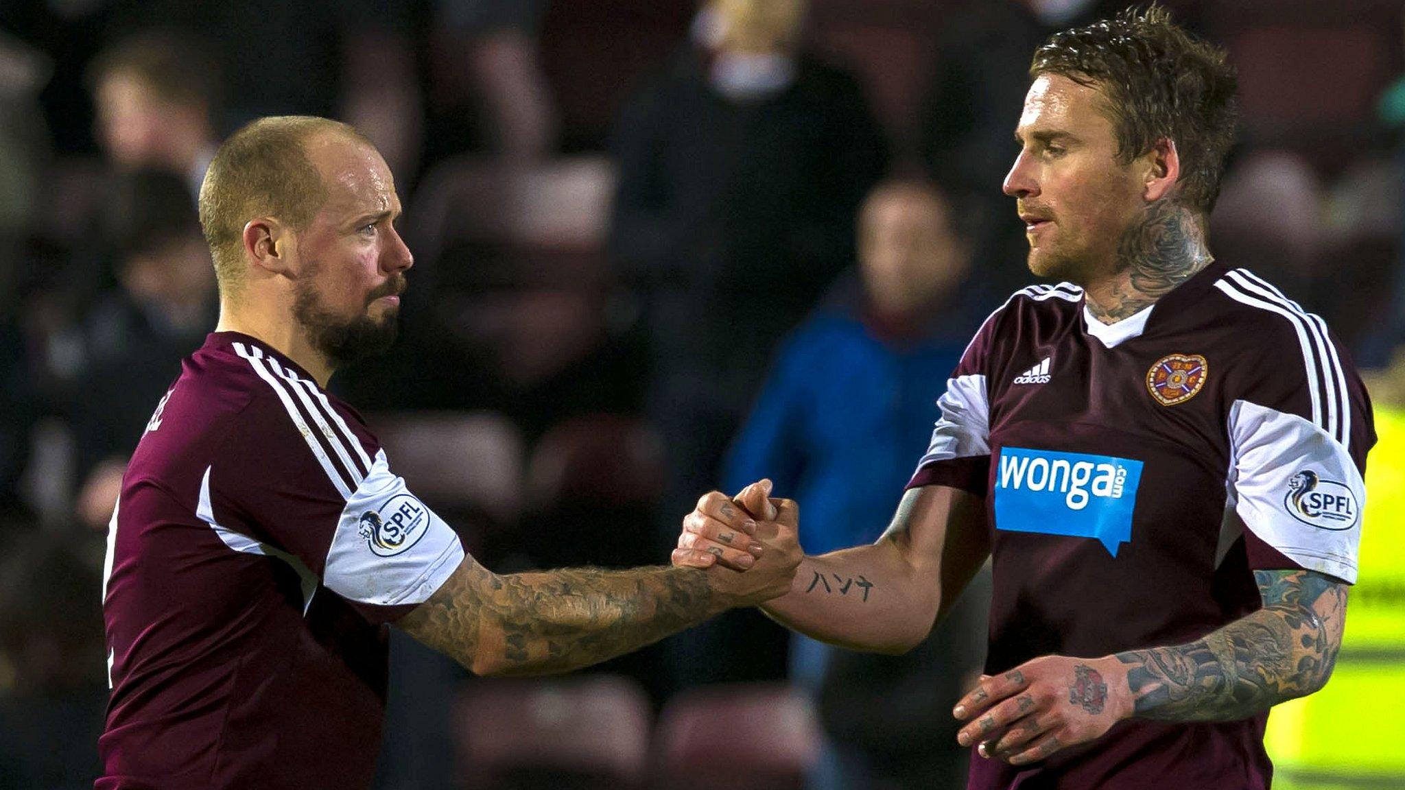 Hearts players Jamie Hamill and Ryan Stevenson