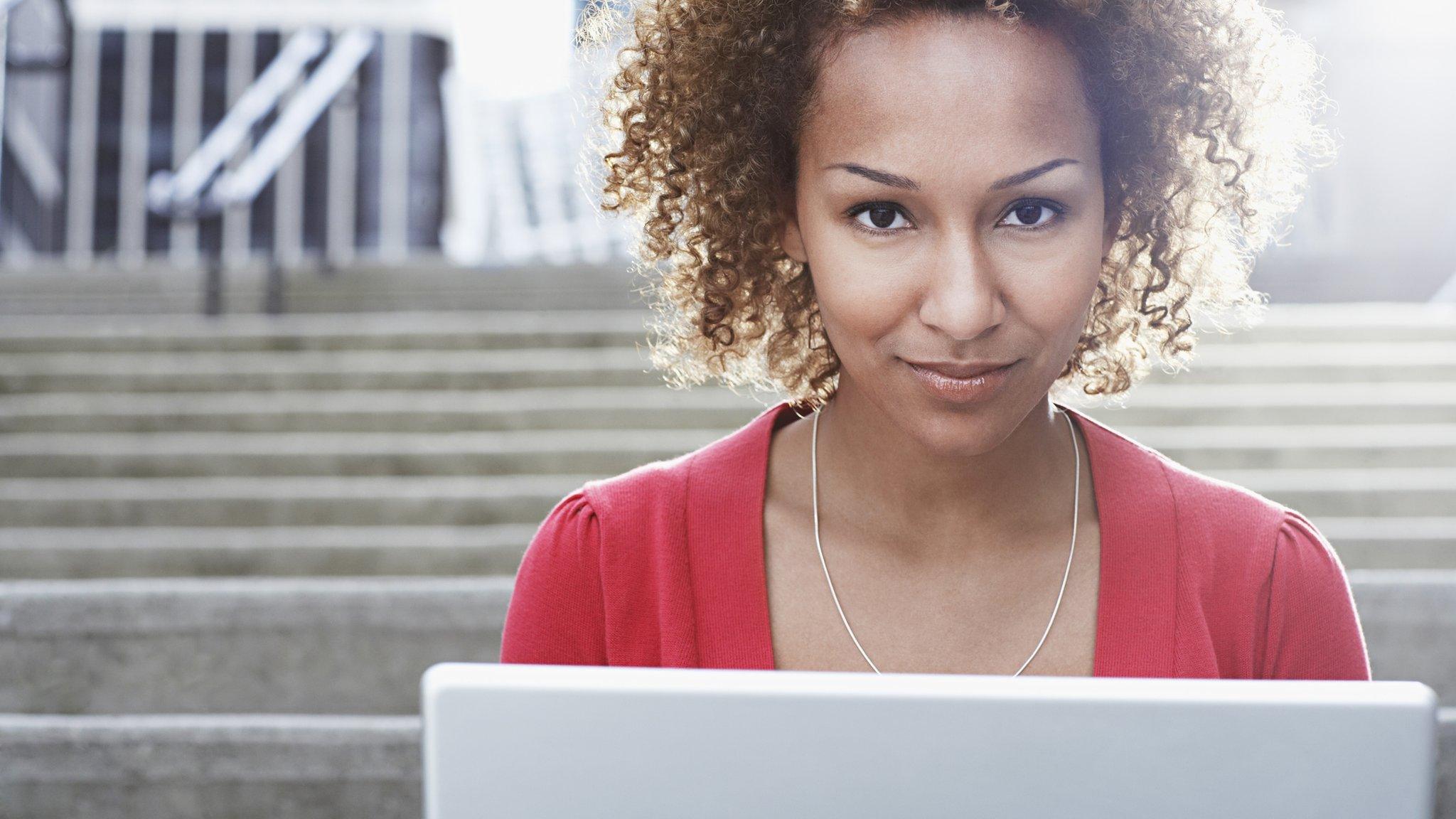 woman with laptop