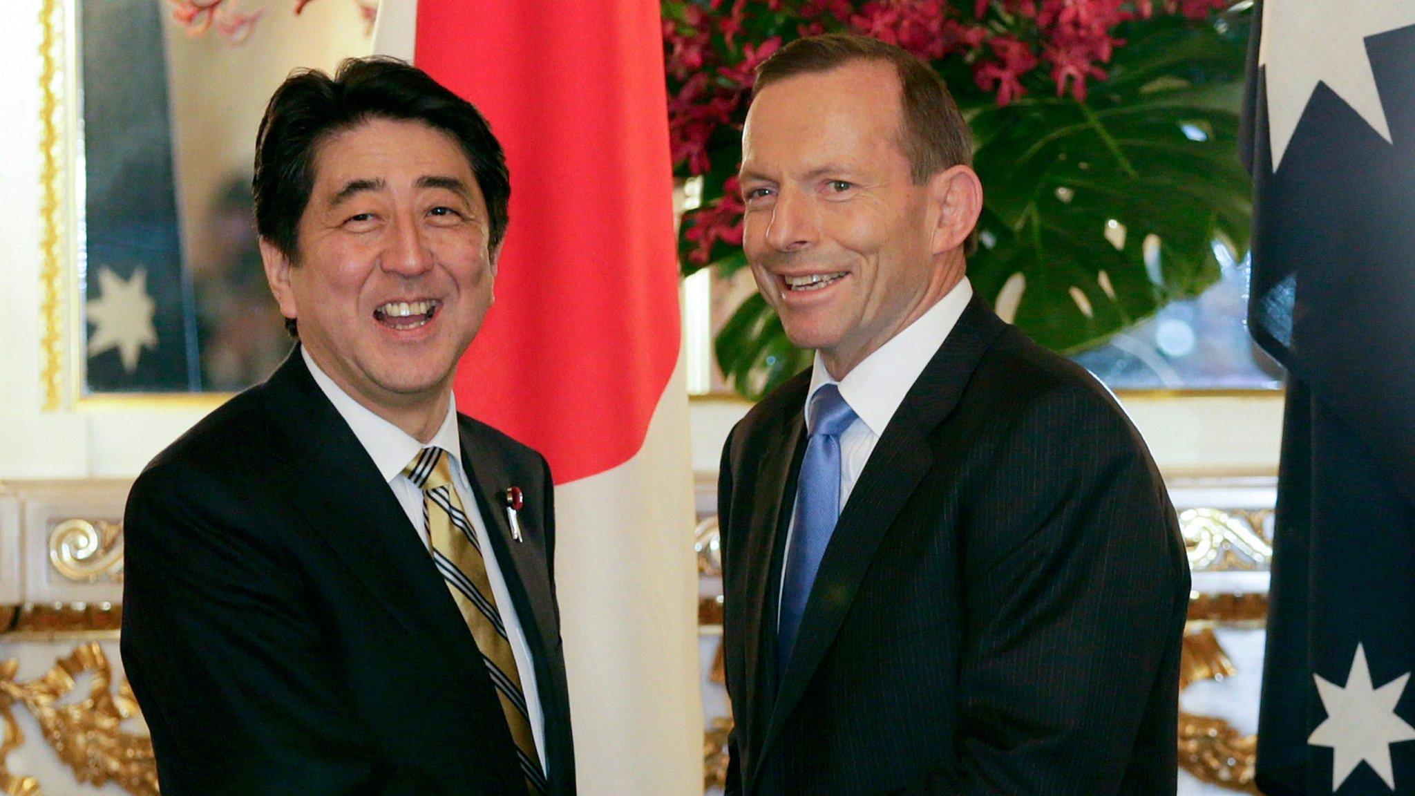 Japanese Prime Minister Shinzo Abe and Australia Prime Minister Tony Abbott