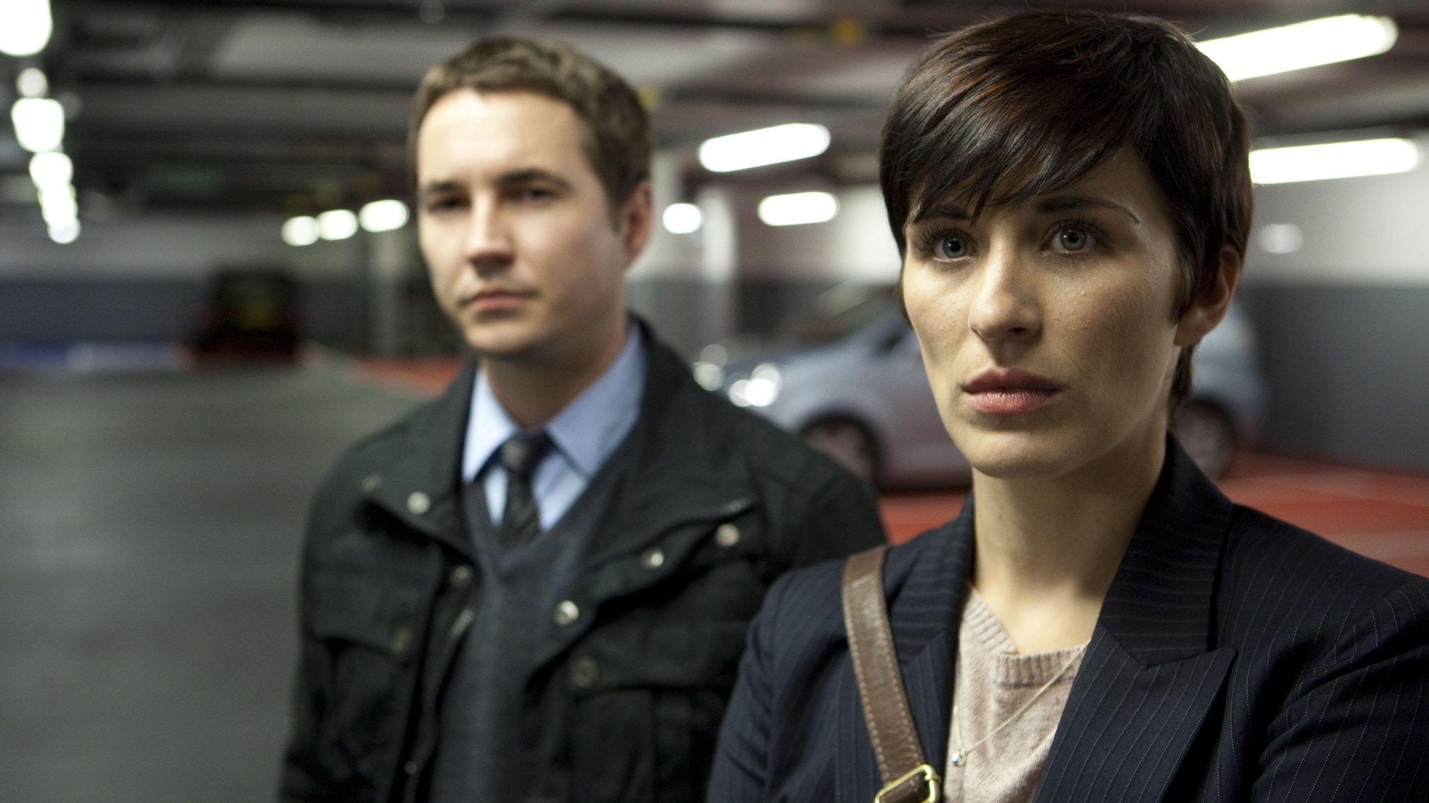 Martin Compston as Detective Sergeant Steve Arnott and Vicky McClure as Detective Constable Kate Fleming in Line of Duty