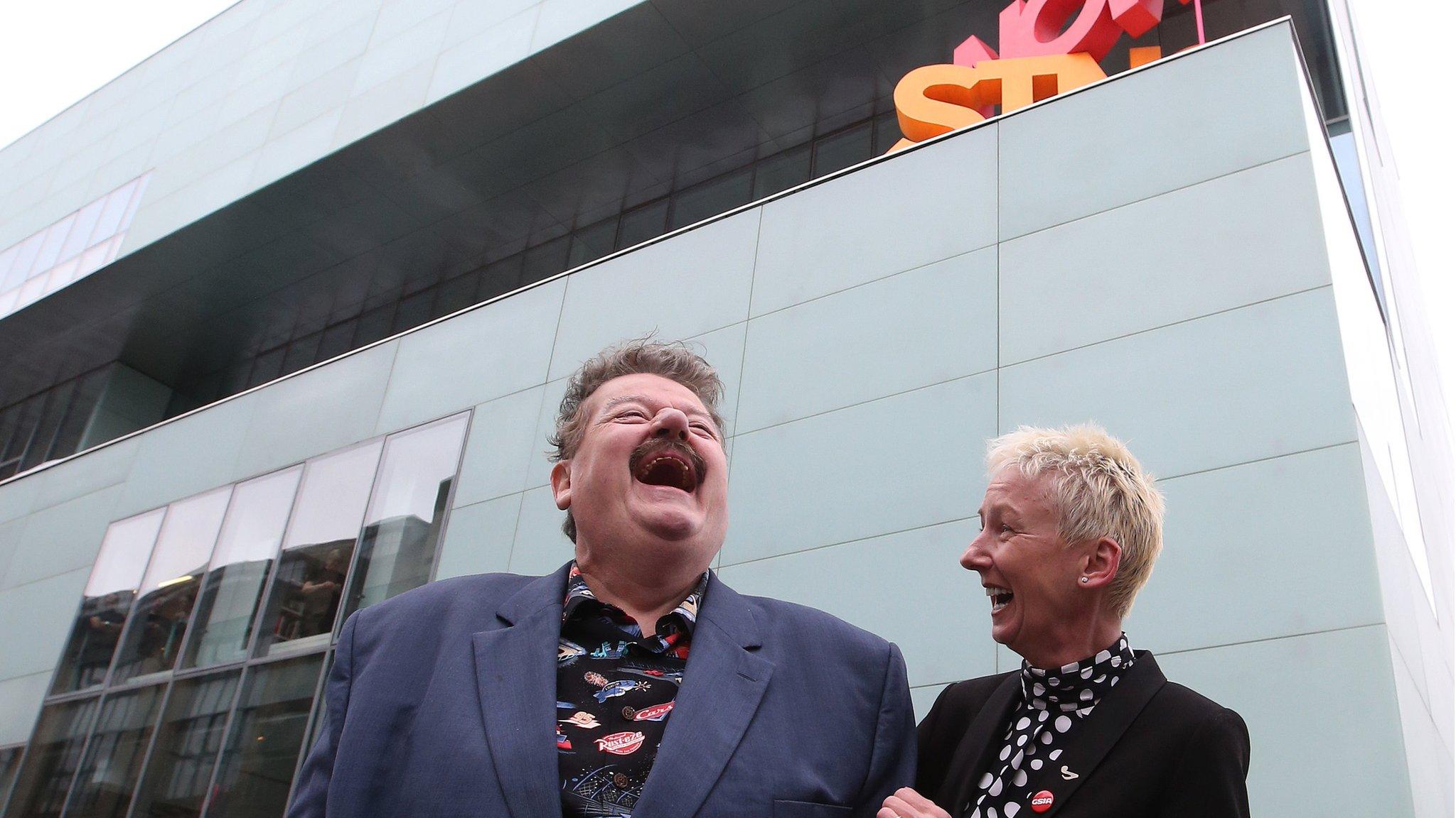 Robbie Coltrane and Muriel Gray at GSA