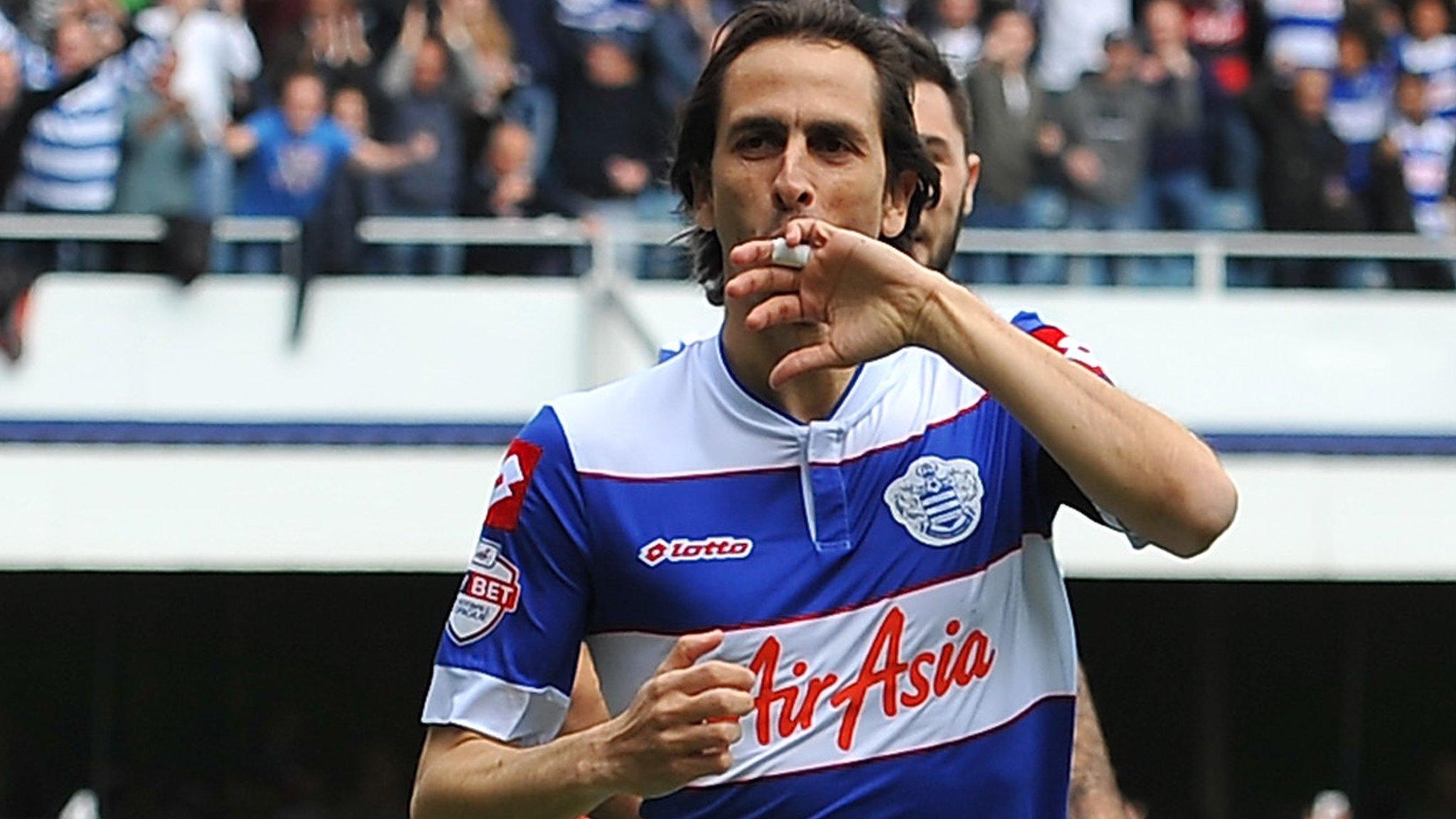 QPR midfielder Yossi Benayoun celebrates giving his side the lead against Nottingham Forest