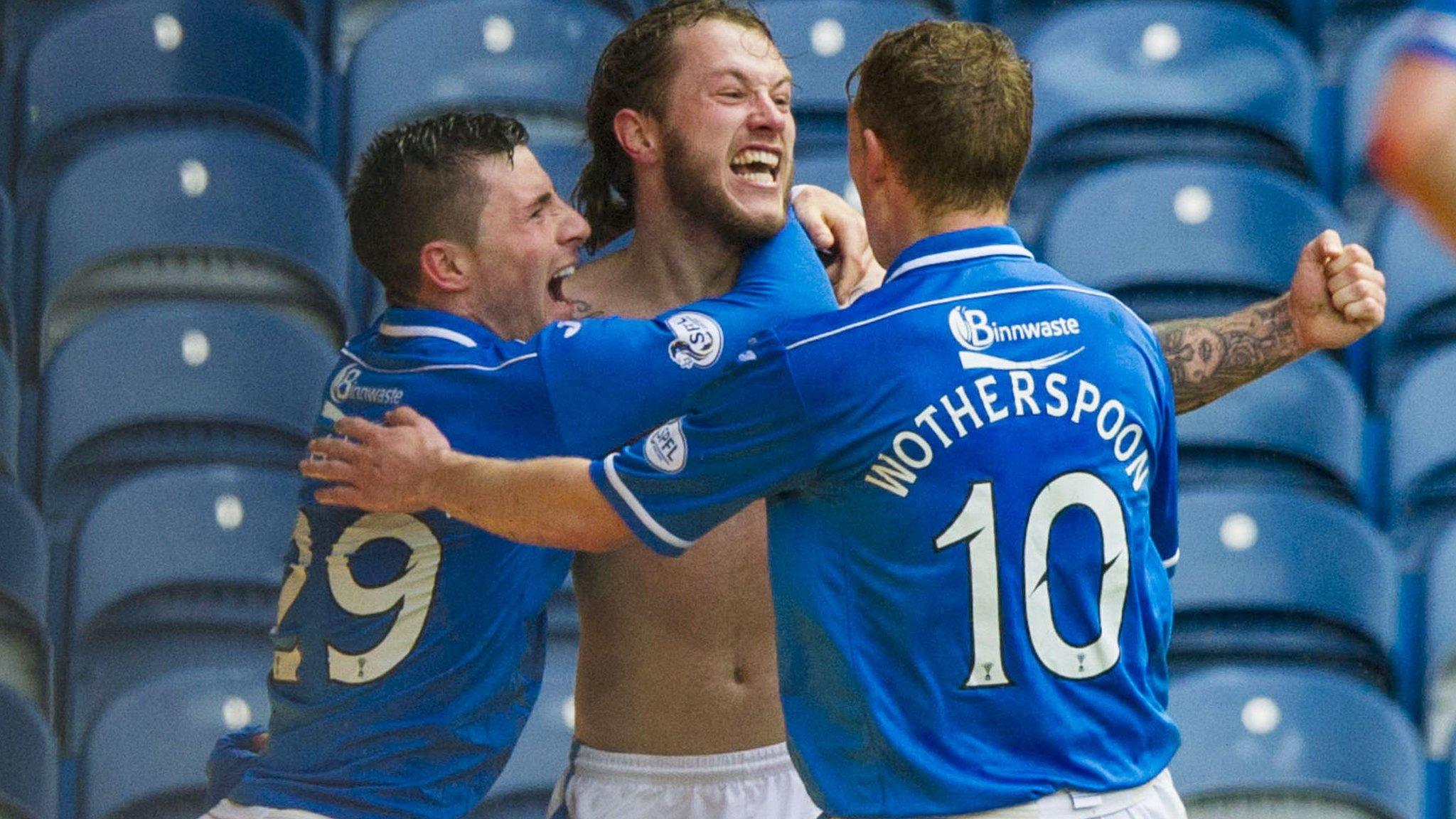 Stevie May (centre) scored twice in the Scottish Cup semi-final win over Aberdeen