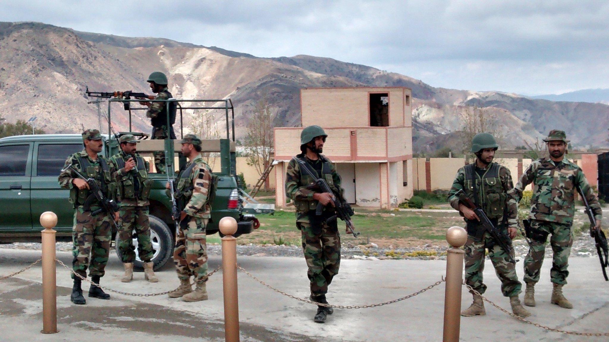 Security escort in Jandora, South Waziristan, Pakistan April 2014