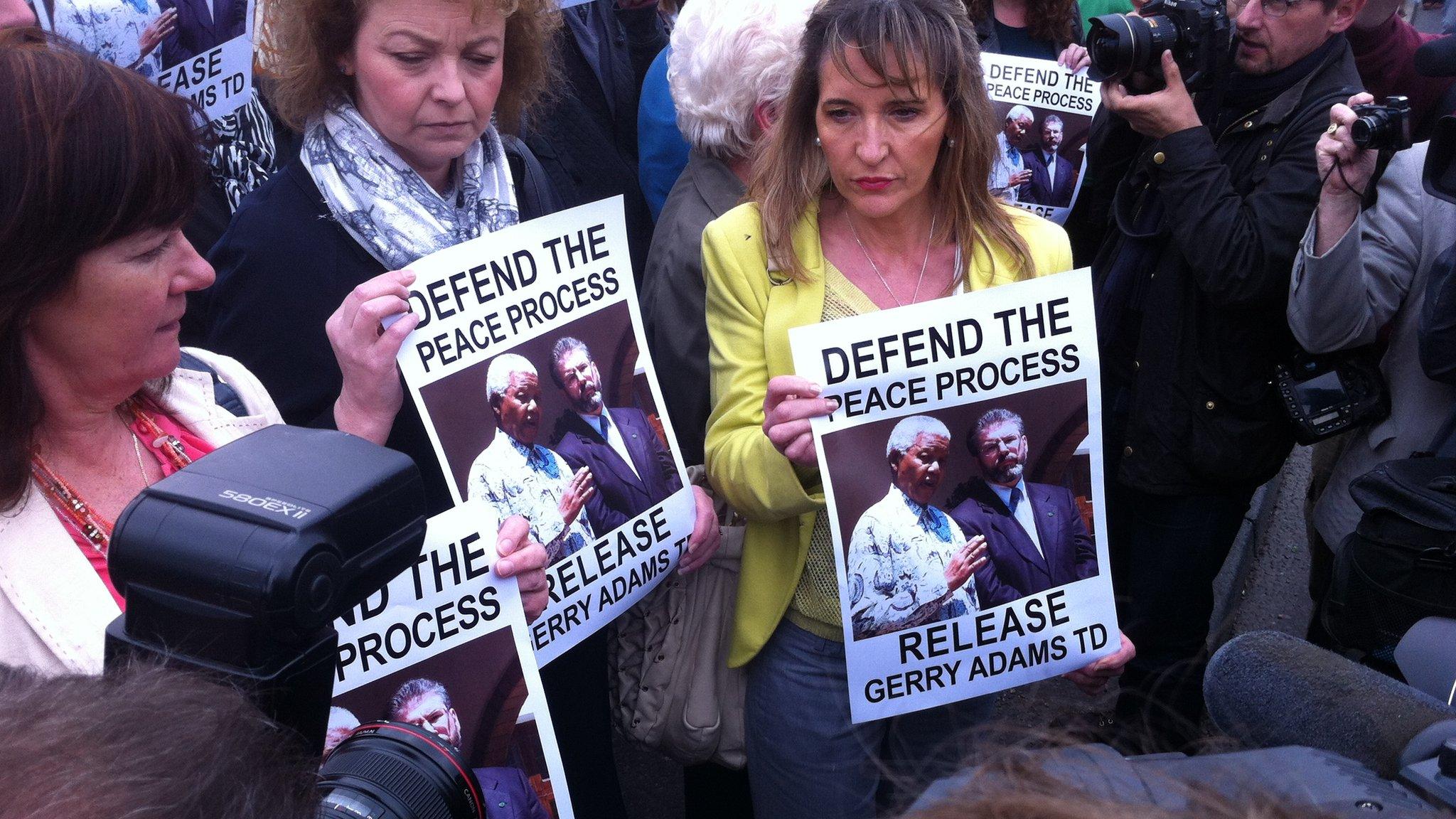 Senior members of Sinn Féin including Martina Anderson and Caral Ni Chuilin attended the rally