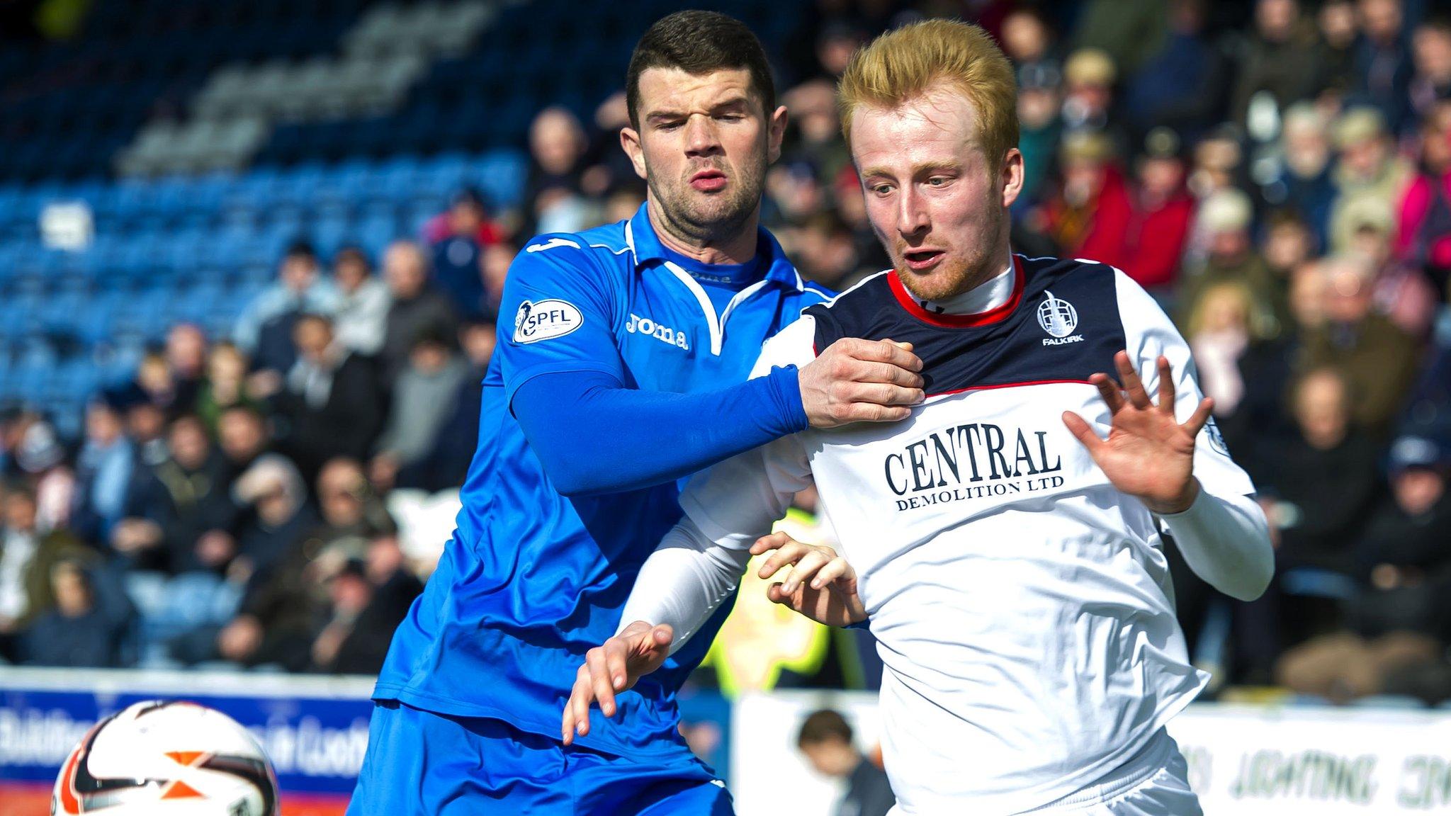 Queen of the South's Mark Durran and Falkirk's Mark Beck