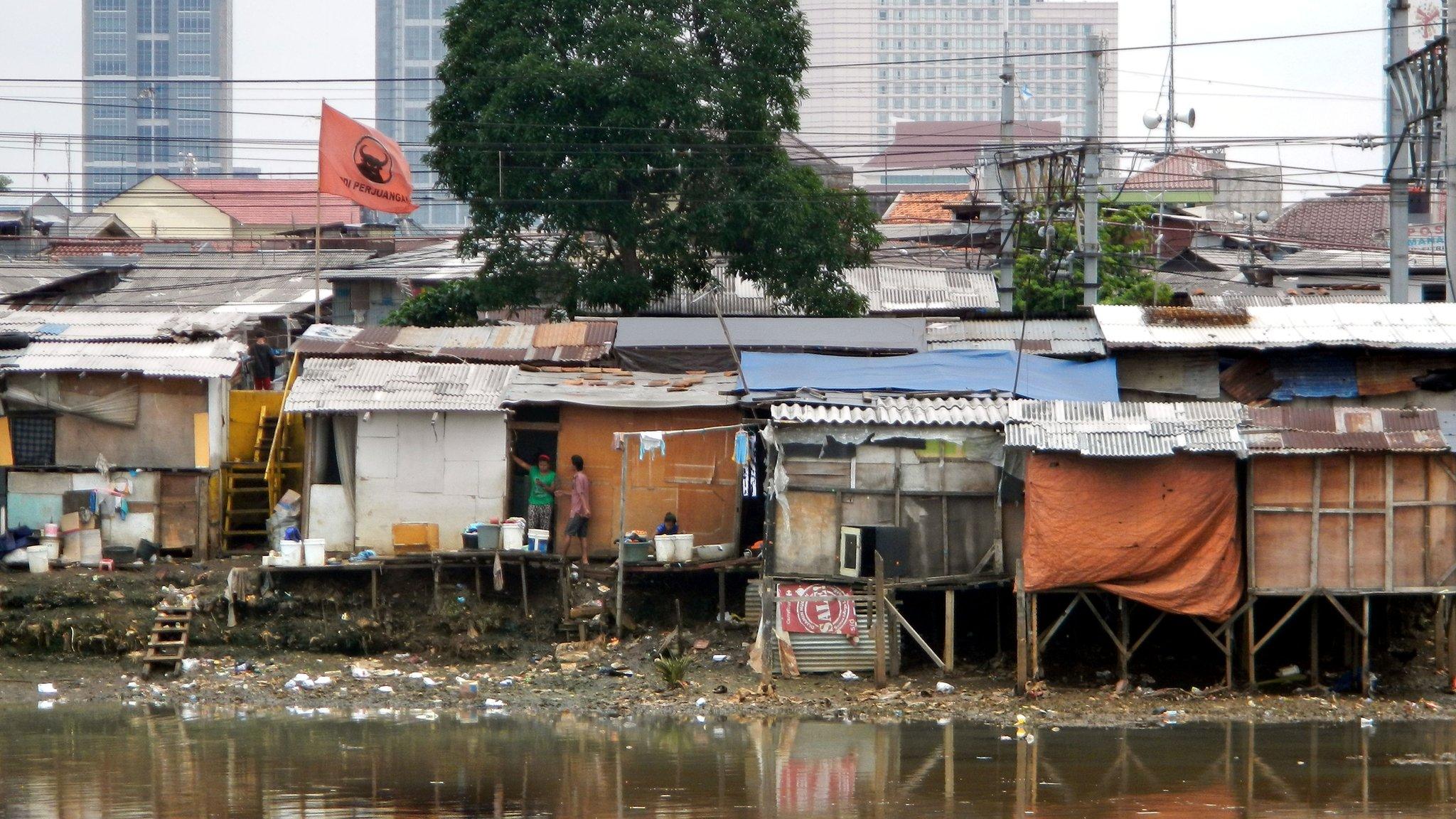 A shanty town in Indonesia