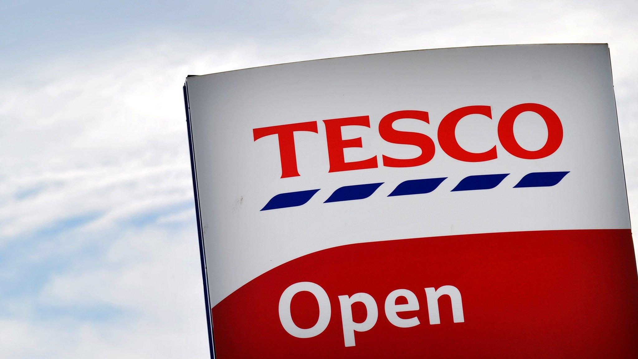 Tesco store sign