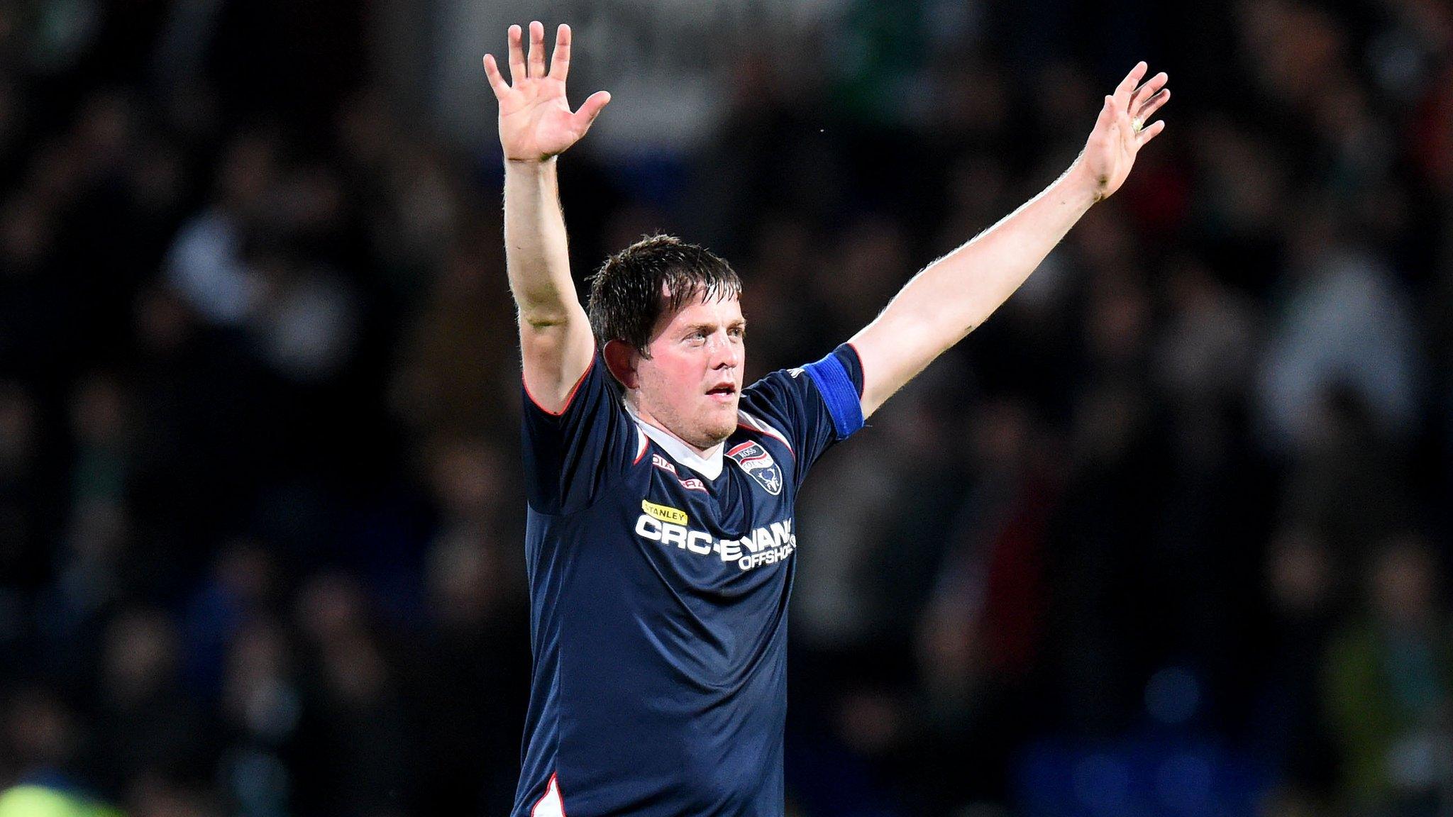 Richard Brittain celebrates Ross County's win