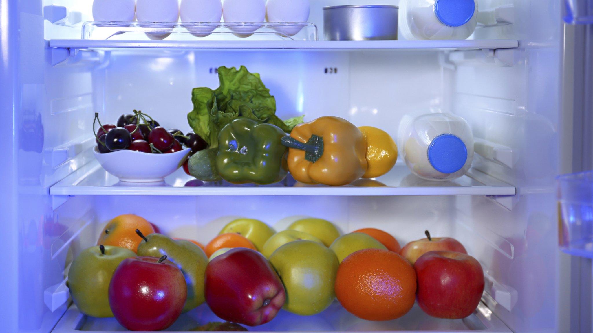 Inside a fridge