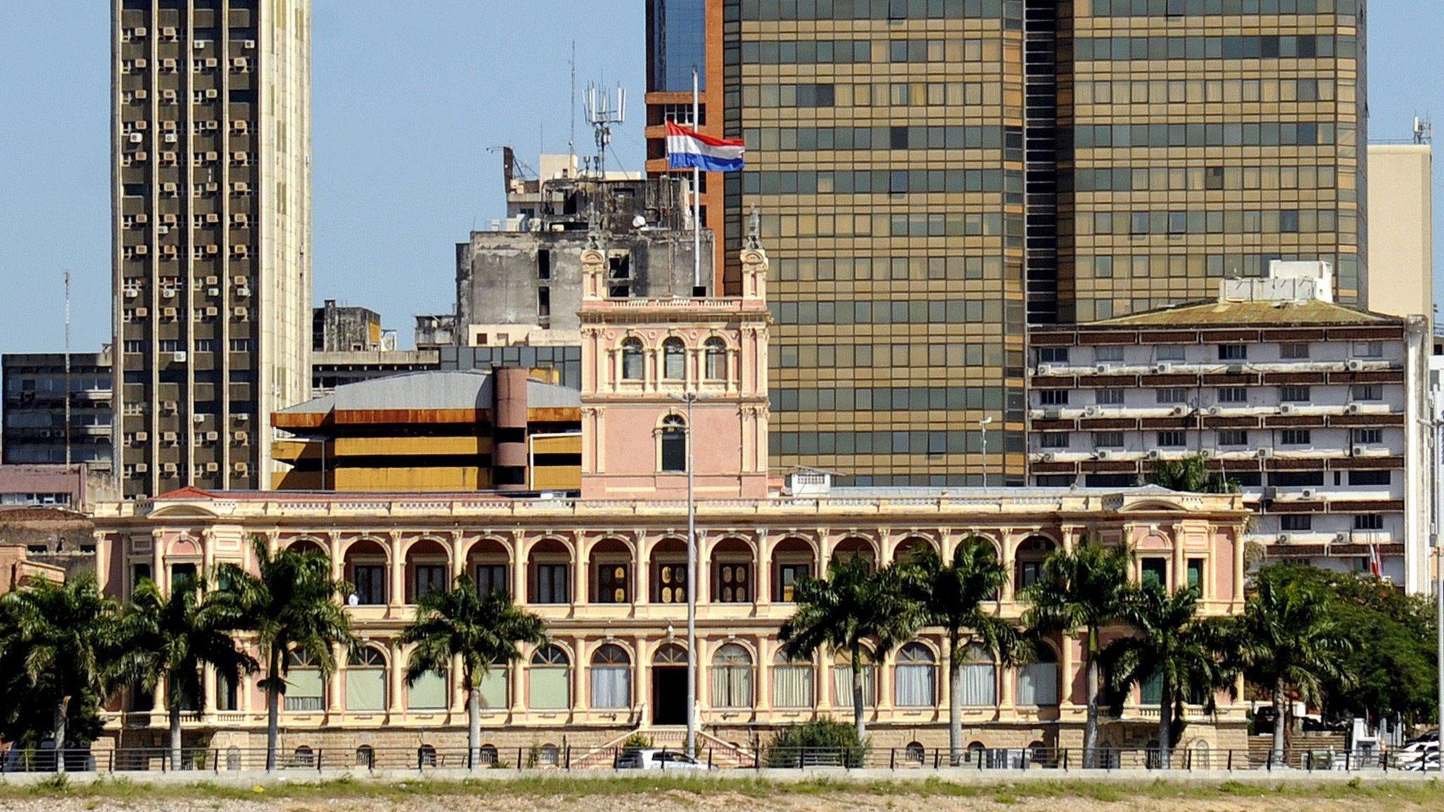 General view of the presidential palace in Asuncion on 25 April, 2014