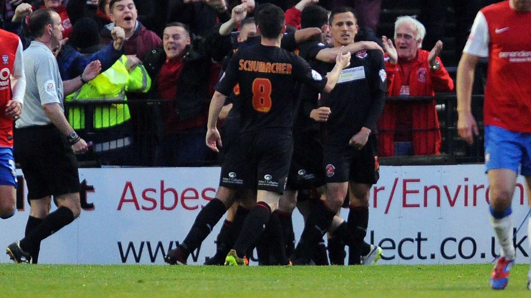 Fleetwood celebrate goal