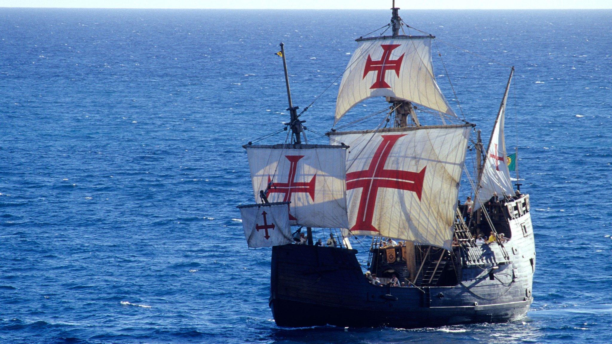 A replica boat of the Santa Maria, undated image