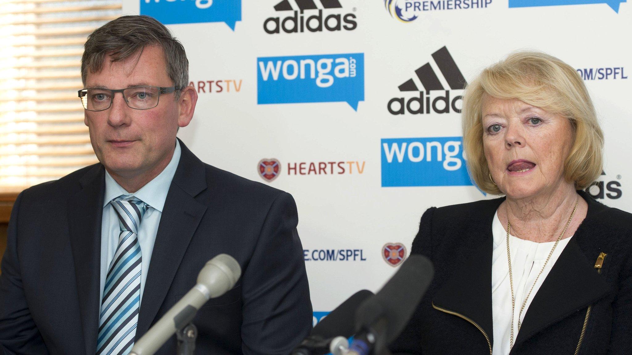 Hearts' Craig Levein and Ann Budge