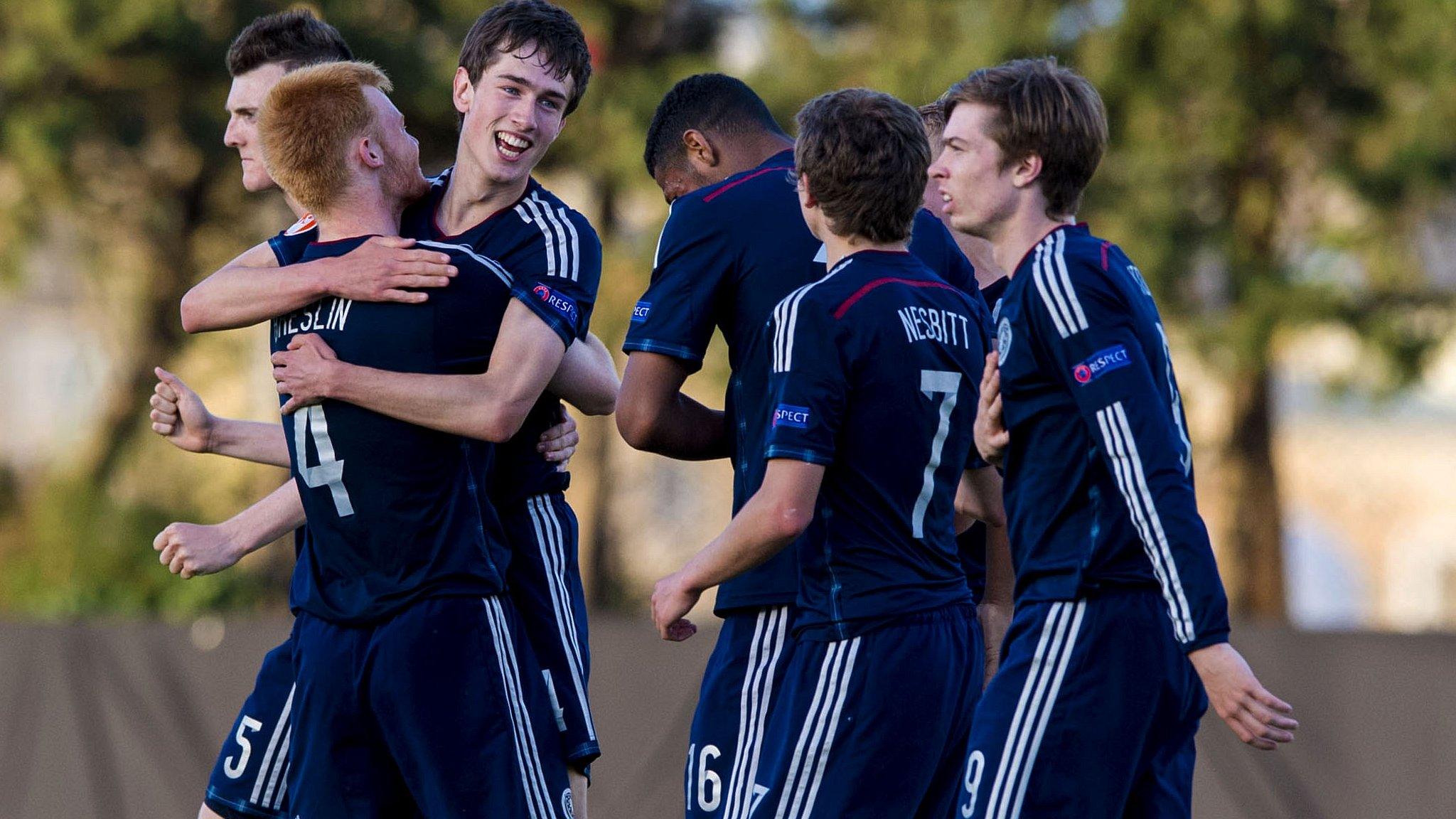 Scotland Under-17s players celebrating