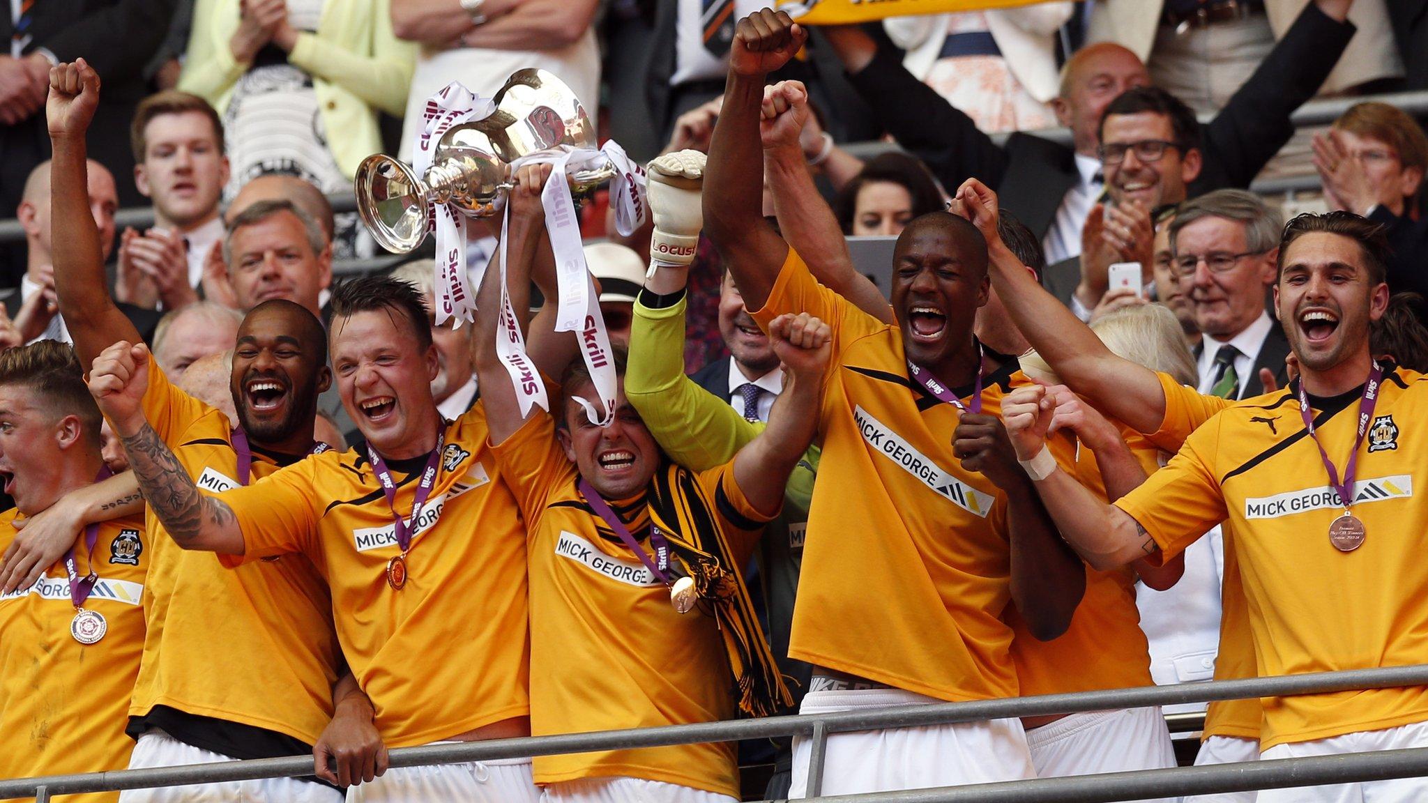 Cambridge United celebrate play-off final win