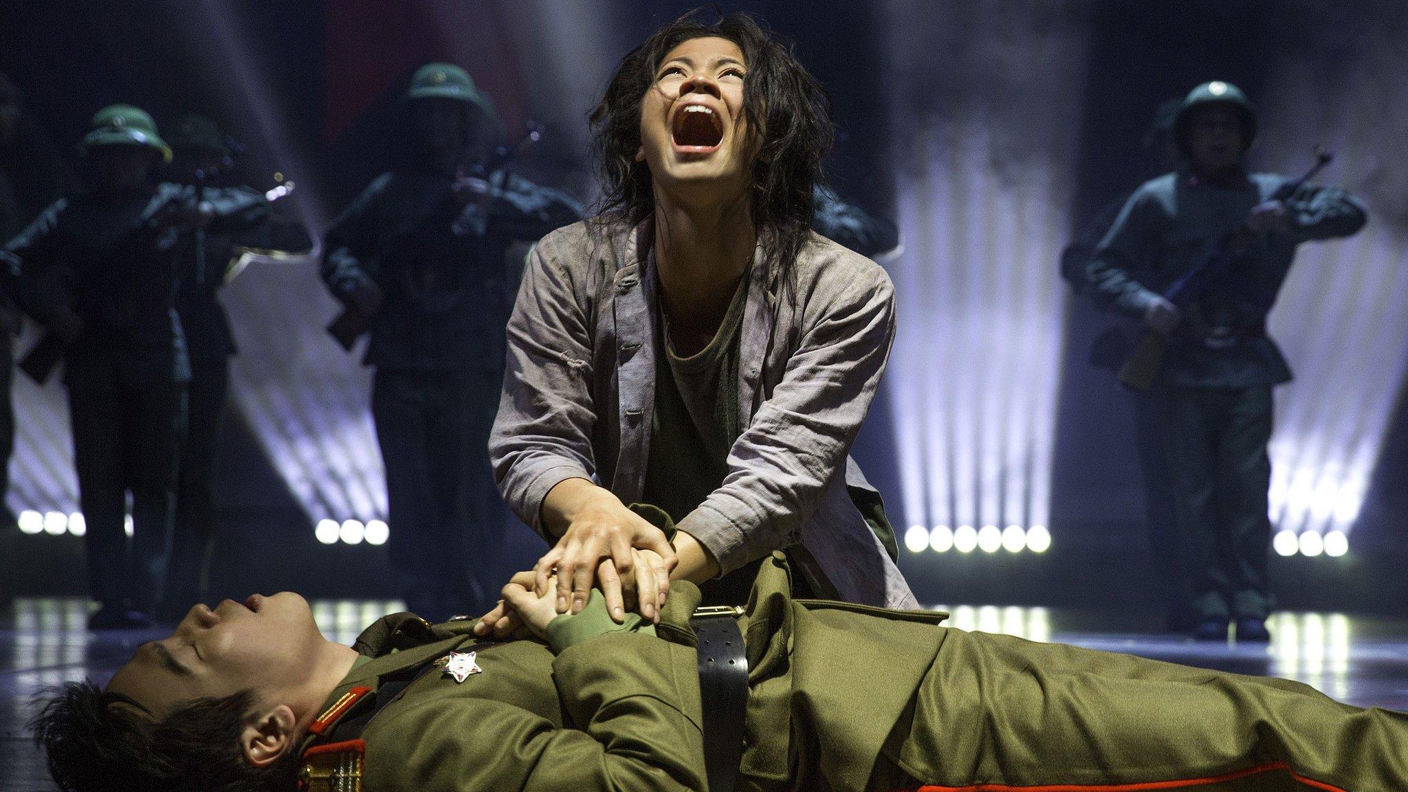 Miss Saigon - Eva Noblezada as Kim and Kwang- Ho Hong as Thuy - Photo credit Matthew Murphy