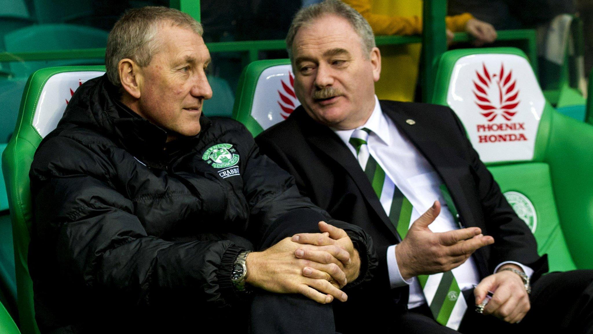 Hibs manager Terry Butcher and chairman Rod Petrie have come under fire after a poor season ended in relegation