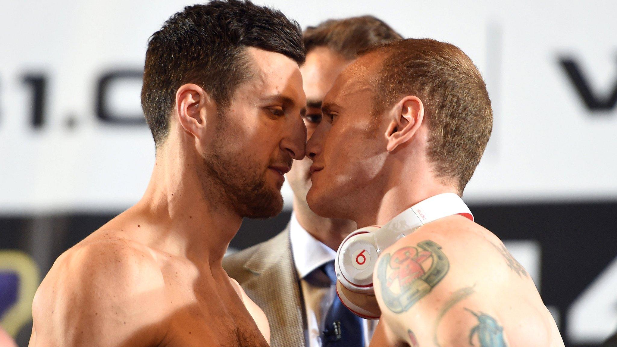 Carl Froch and George Groves at Friday's weigh-in